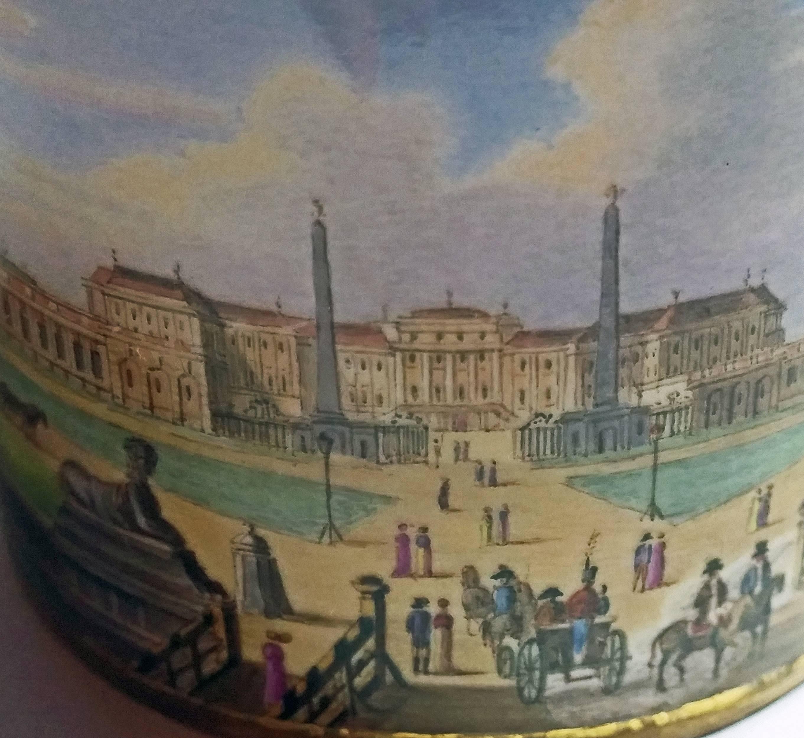 Painted Vienna Imperial Porcelain Cup Saucer Schoenbrunn Castle, Austria, 1811