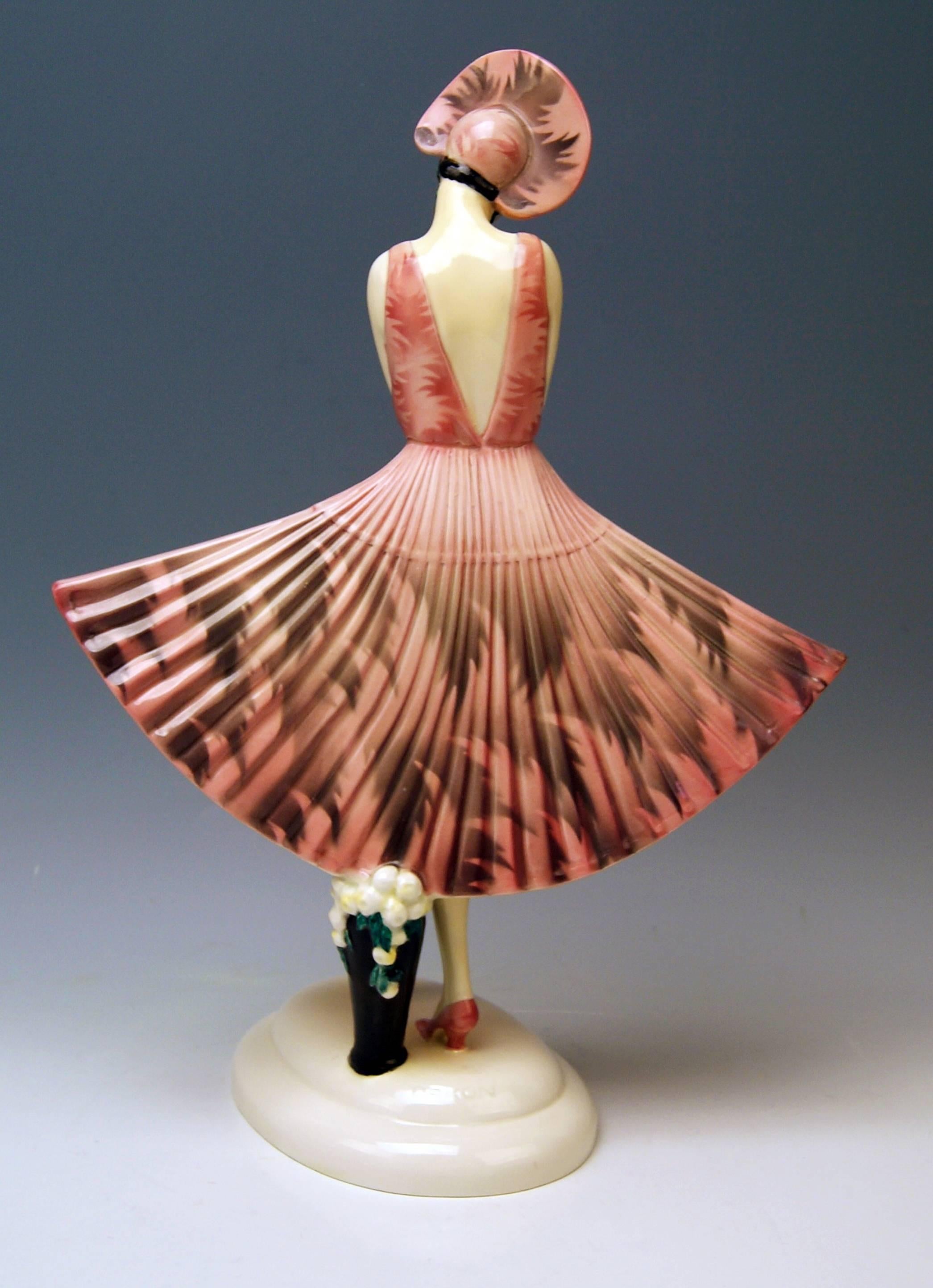Art Deco Goldscheider Vienna Stefan Dakon Spanish Lady Dancer Fan-Shaped Dress