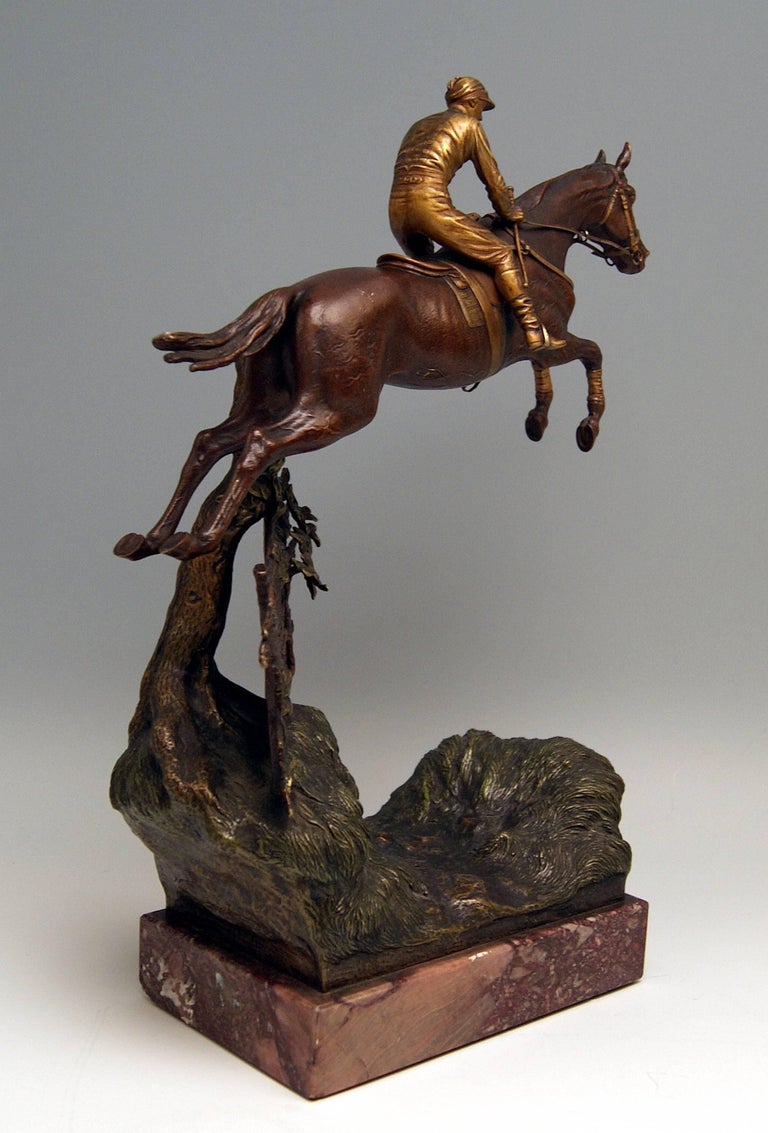 Vienna Bergman, N Bronze Jockey Riding on Jumping Horse Made, circa
