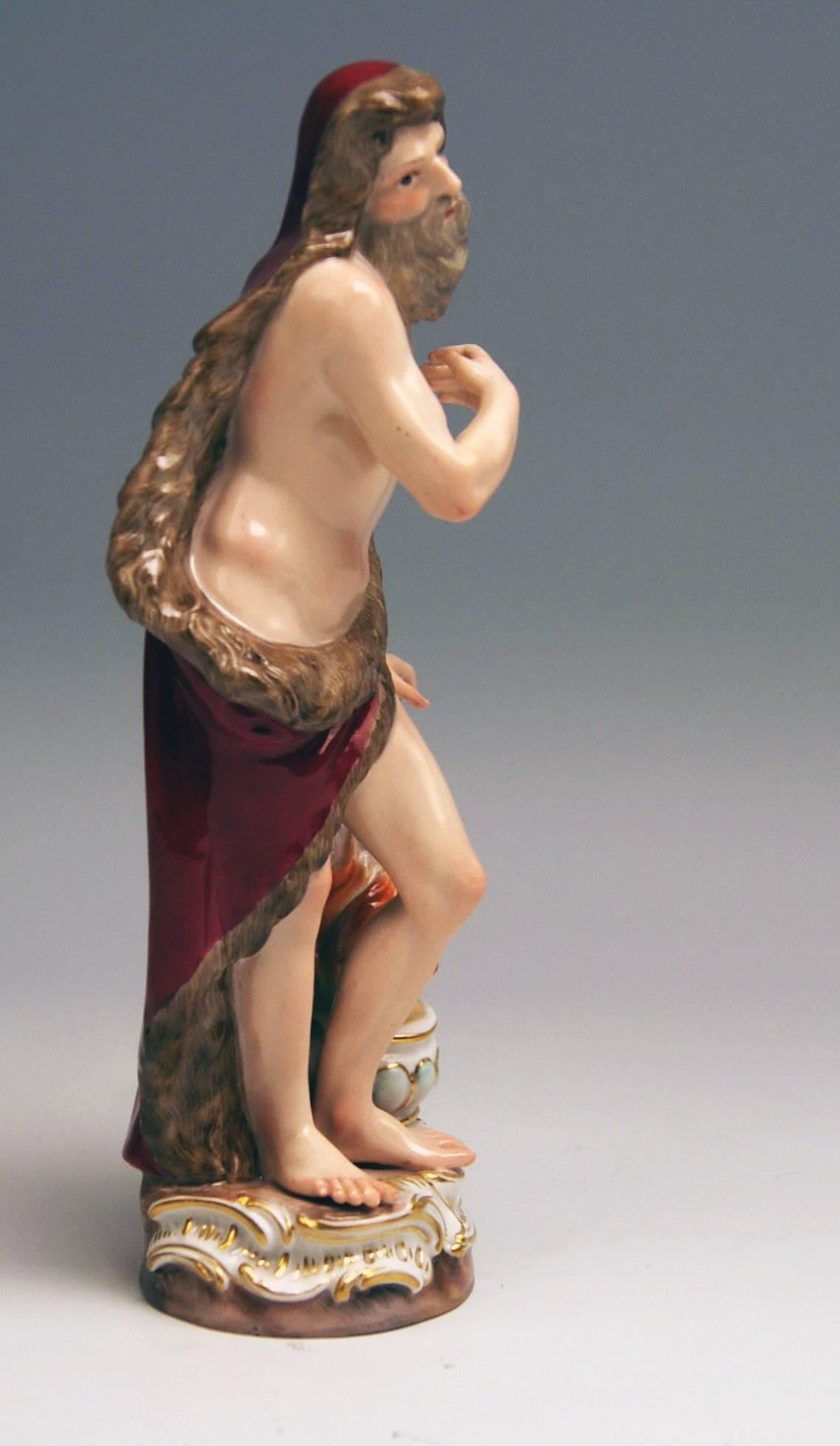 Rococo Figurine de la saison d'hiver de Meissen C 83 Kaendler Kndler Johann Joachim fabriquée en 1880 en vente