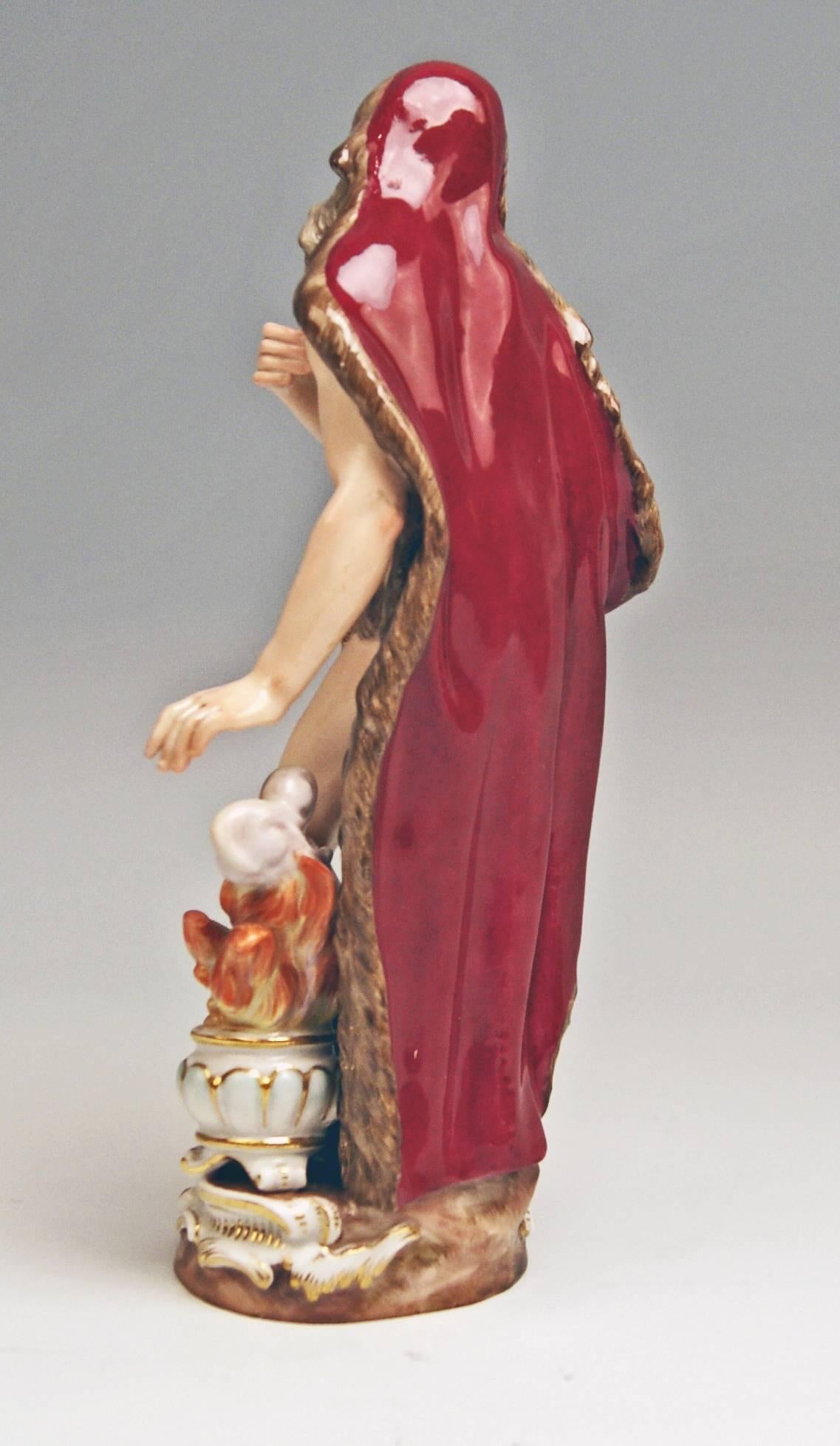 Allemand Figurine de la saison d'hiver de Meissen C 83 Kaendler Kndler Johann Joachim fabriquée en 1880 en vente