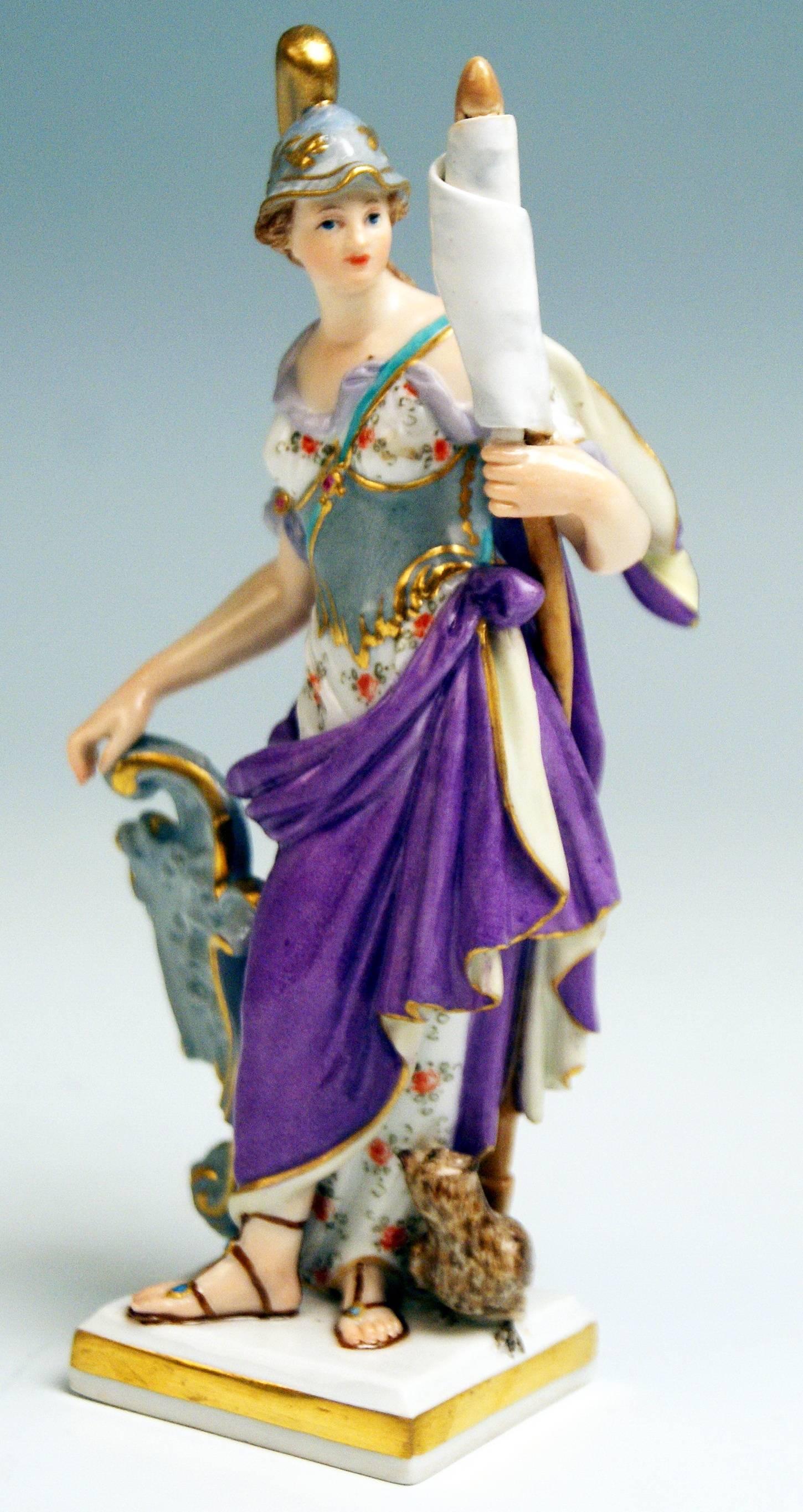 Glazed Meissen Minerva Goddess of War Model C 53 Kaendler Kändler Made circa 1840