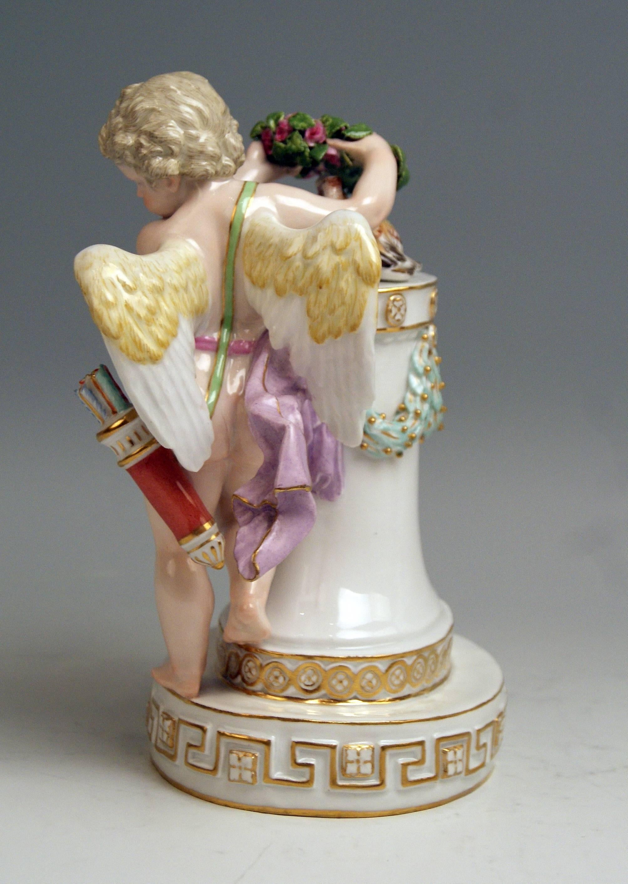 Rococo Meissen Cherub Felicite Couronnee Crowned Felicitousness Acier E 82 Made 1850