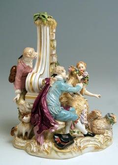 Meissen Shepherds Figurines Model 2870 Johann Joachim Kaendler, circa 1850