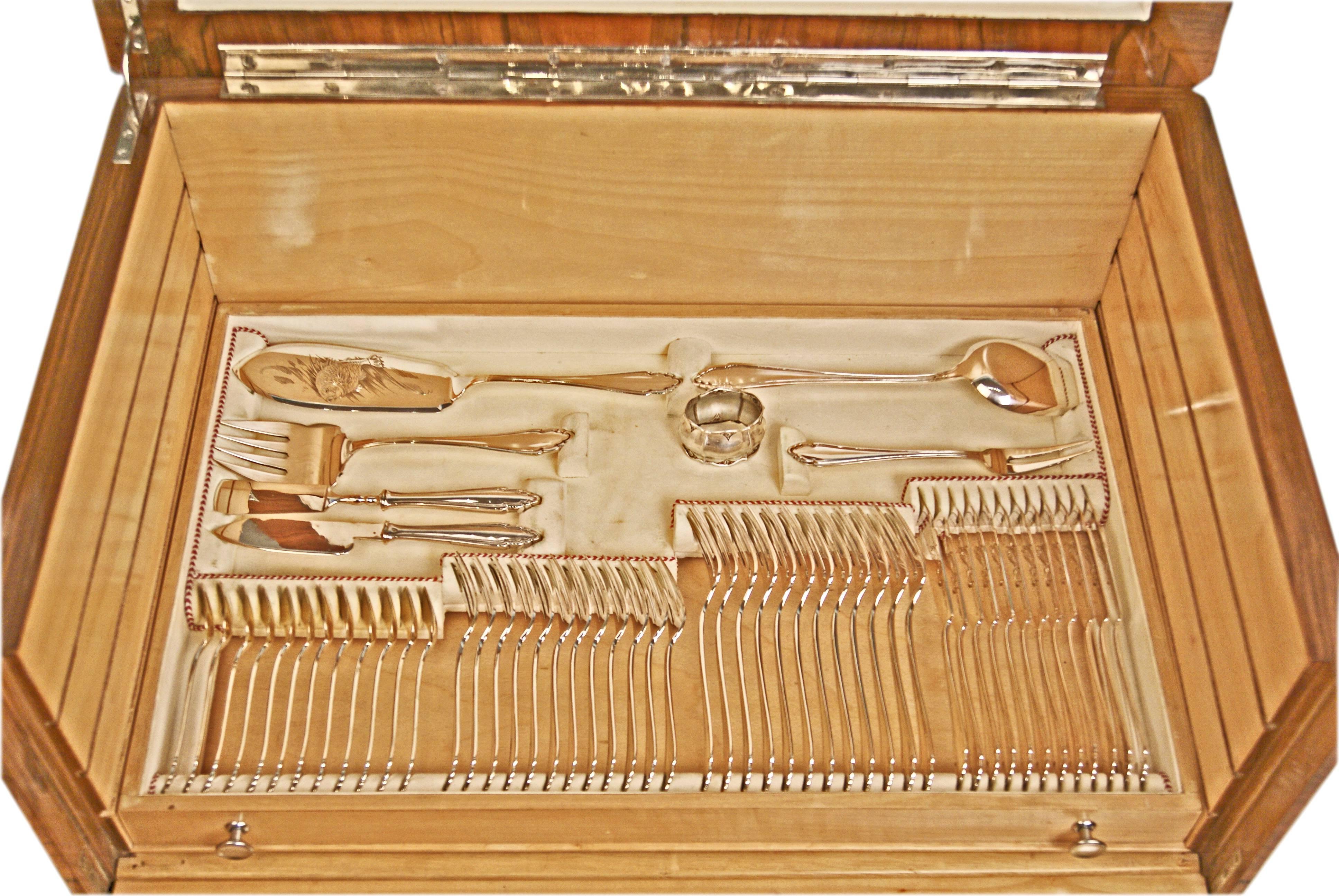 Silver 800 Cutlery Set Klinkosch Austria 191 Pieces Form 184  12 Persons 1890 In Excellent Condition In Vienna, AT