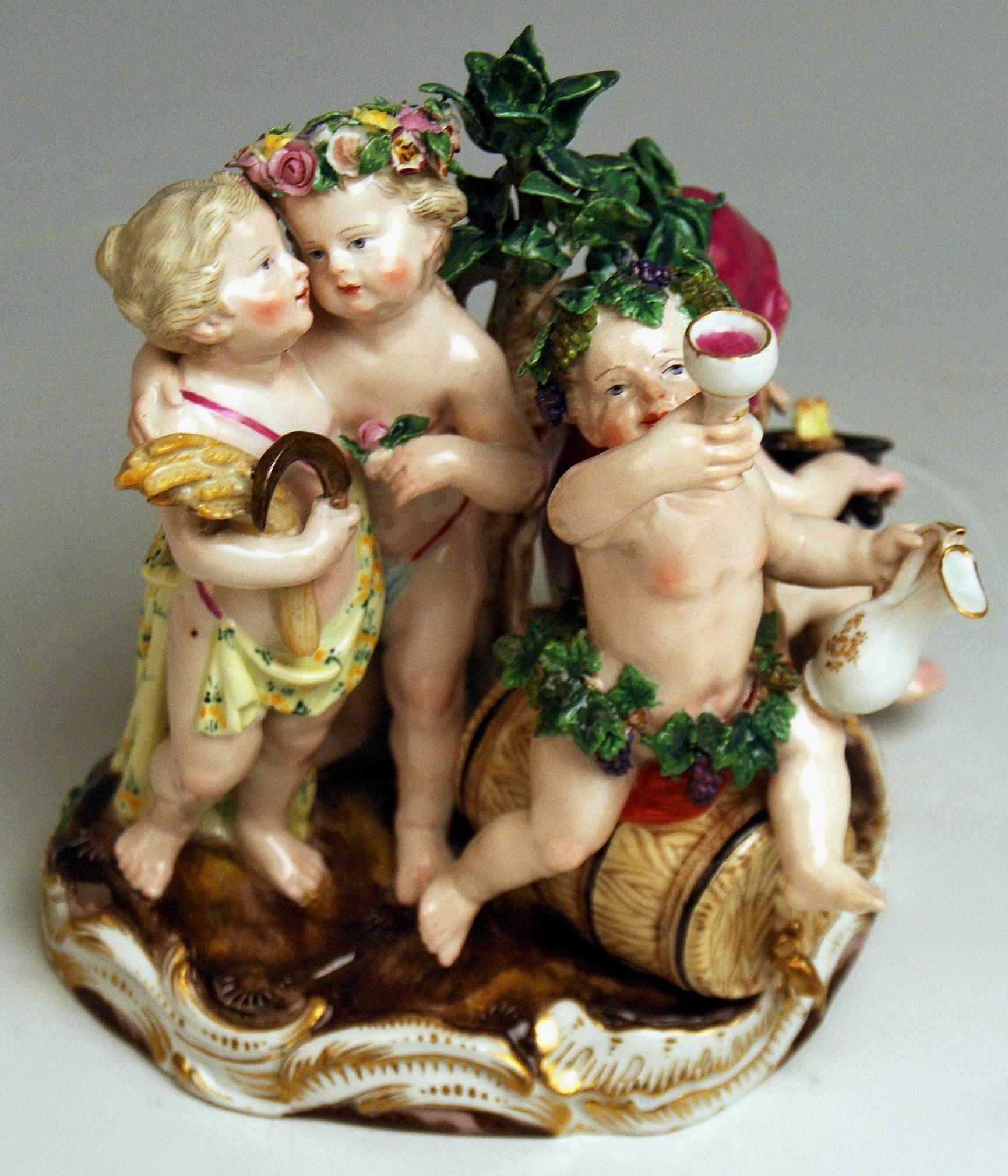 Mid-19th Century Meissen the Four Seasons Model 1068 Johann Joachim Kaendler Made circa 1850-1860