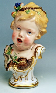 Meissen Child Bust Season Figurine Autumn Fall Model K 177, Schwabe, circa 1880
