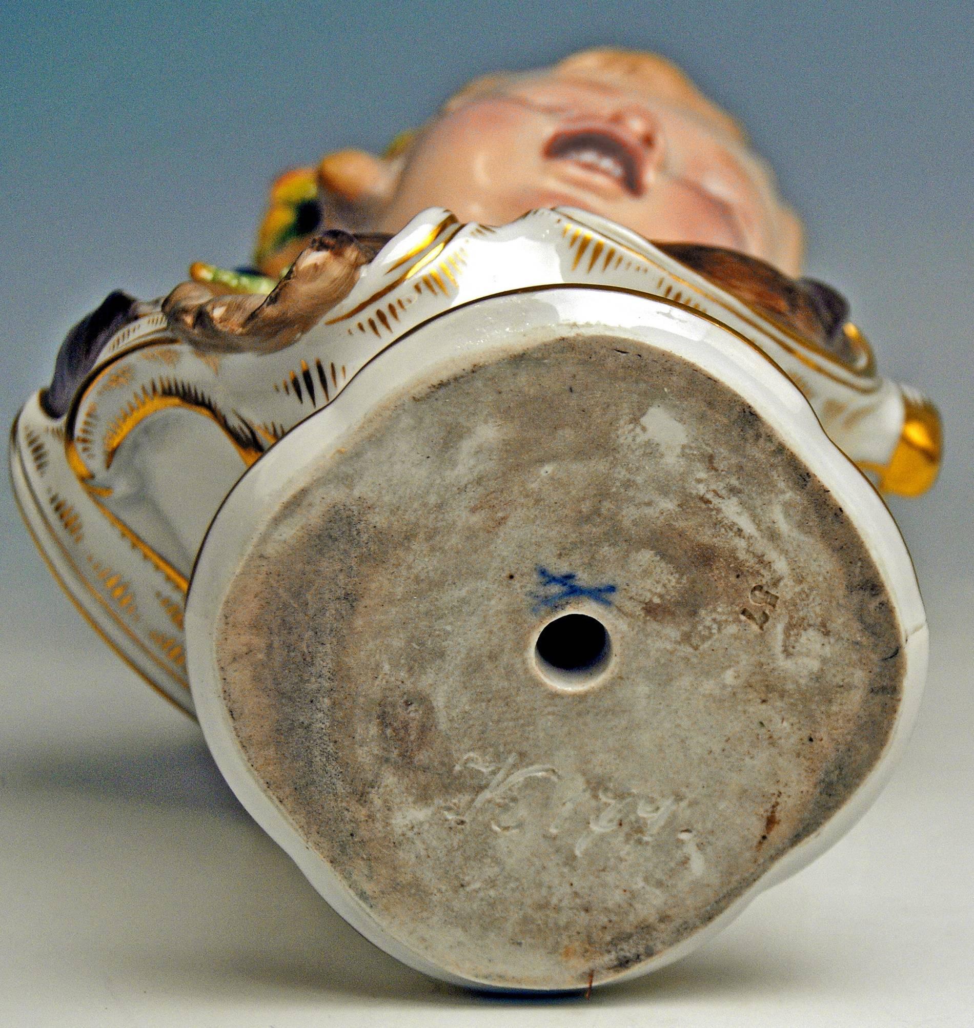 Late 19th Century Meissen Child Bust Season Figurine Autumn Fall Model K 177, Schwabe, circa 1880