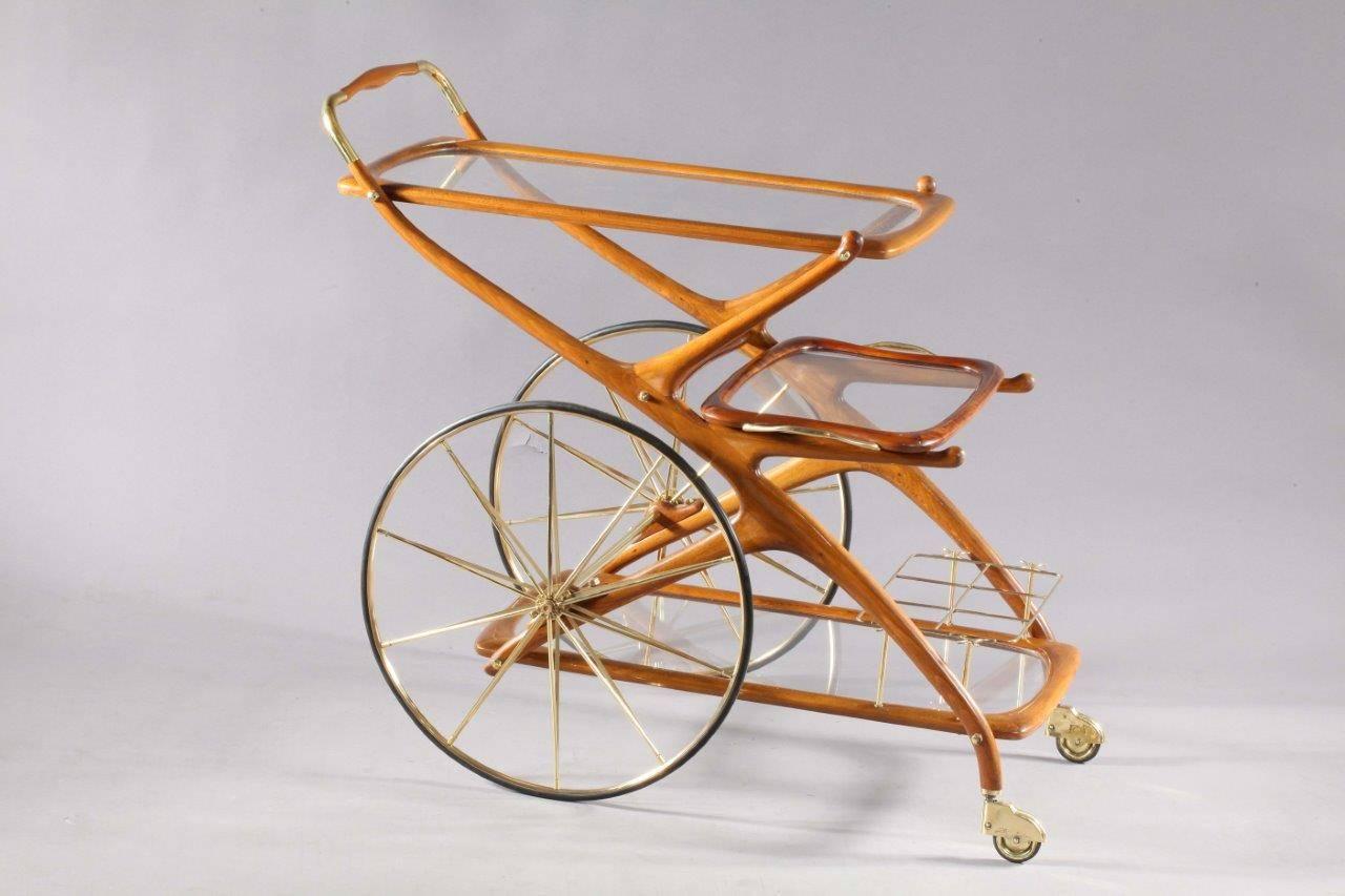 20th Century Mid-20th Italian Trolley Bar Cart by Cesare Lacca, Italy, 1950
