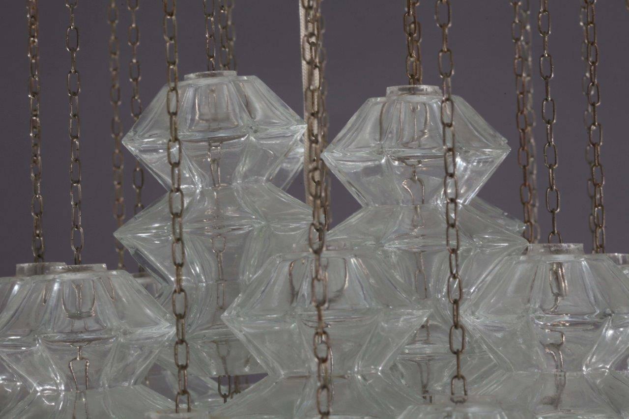 Austrian Rare J. T. Kalmar Chrystal Glass Chandelier Model Pagoda-Vienna, 1960