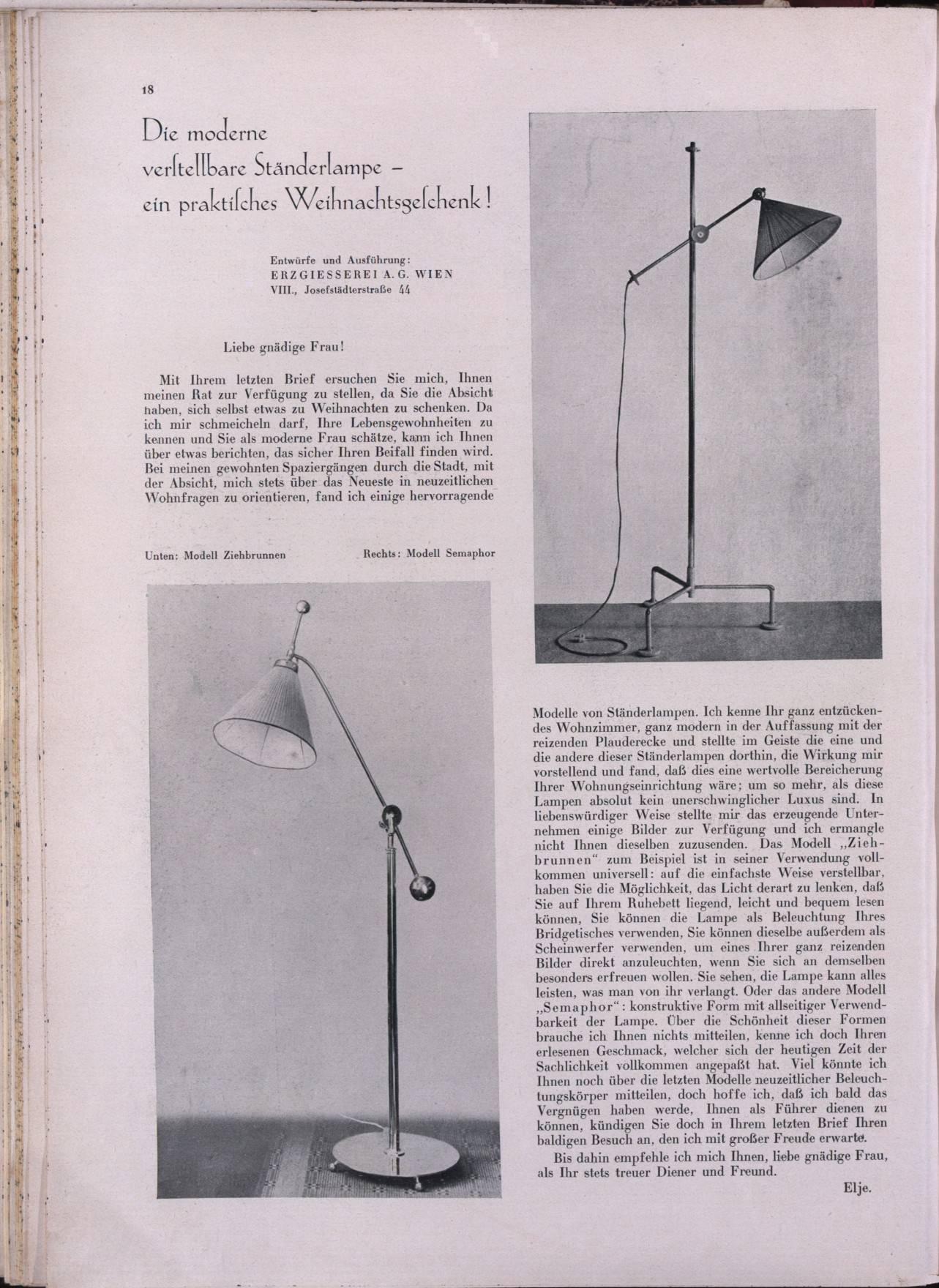 Brass Amazing Floor Lamp Production Erzgiesserei A.G., Vienna, 1935