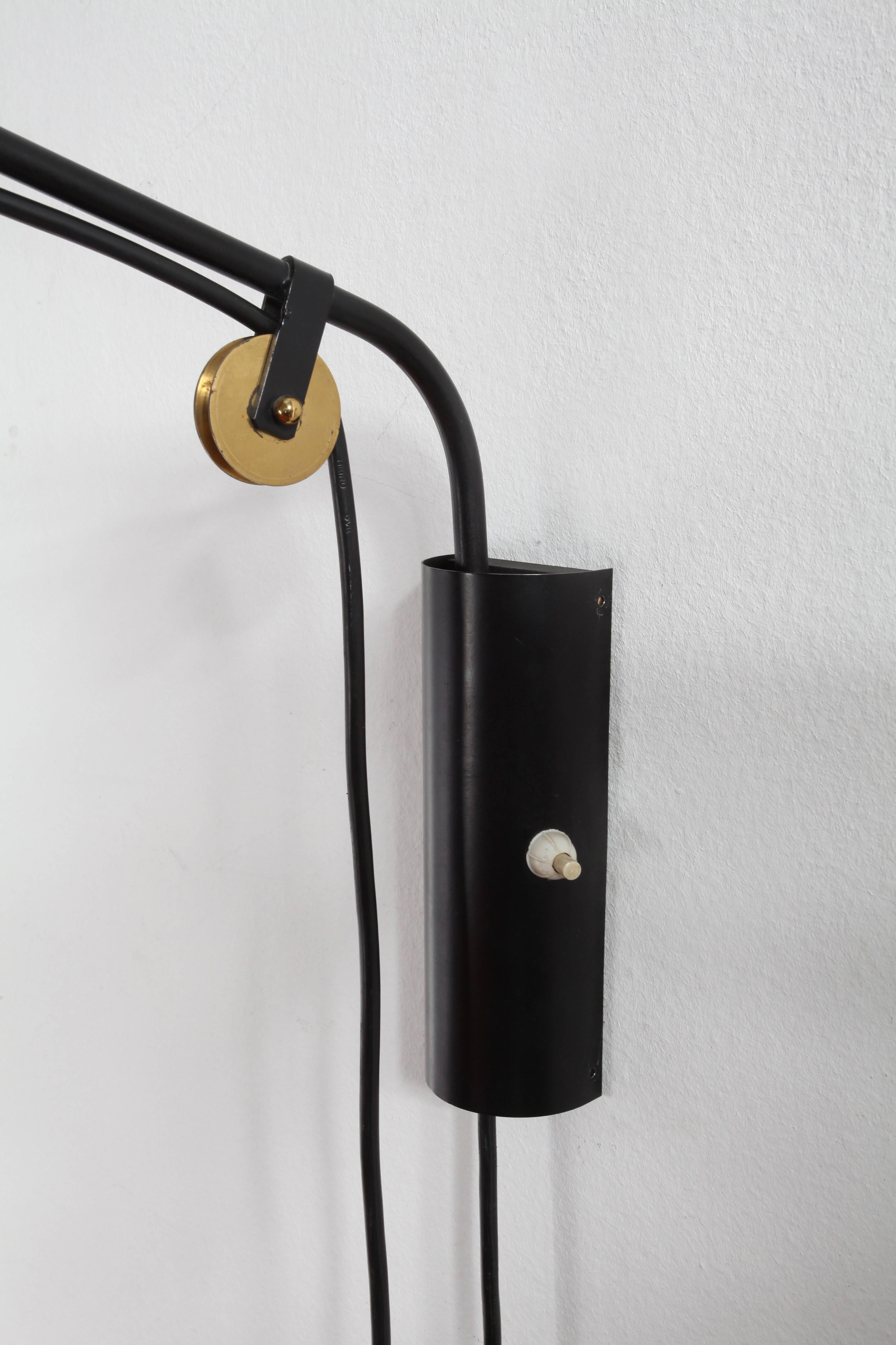 mid century swing arm wall lamp