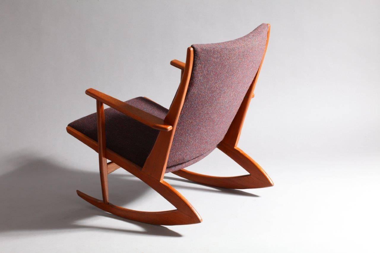 Mid-Century Modern Rare Danish Teakwood Holger George Jensen Rocking Chair