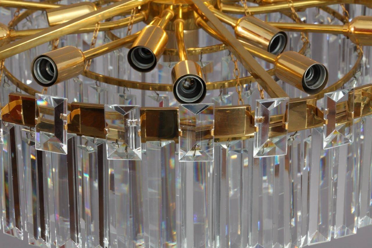 20th Century Huge Crystal Glass Chandelier Designed by Oswald Haerdtl for J.L.Lobmeyer Vienna