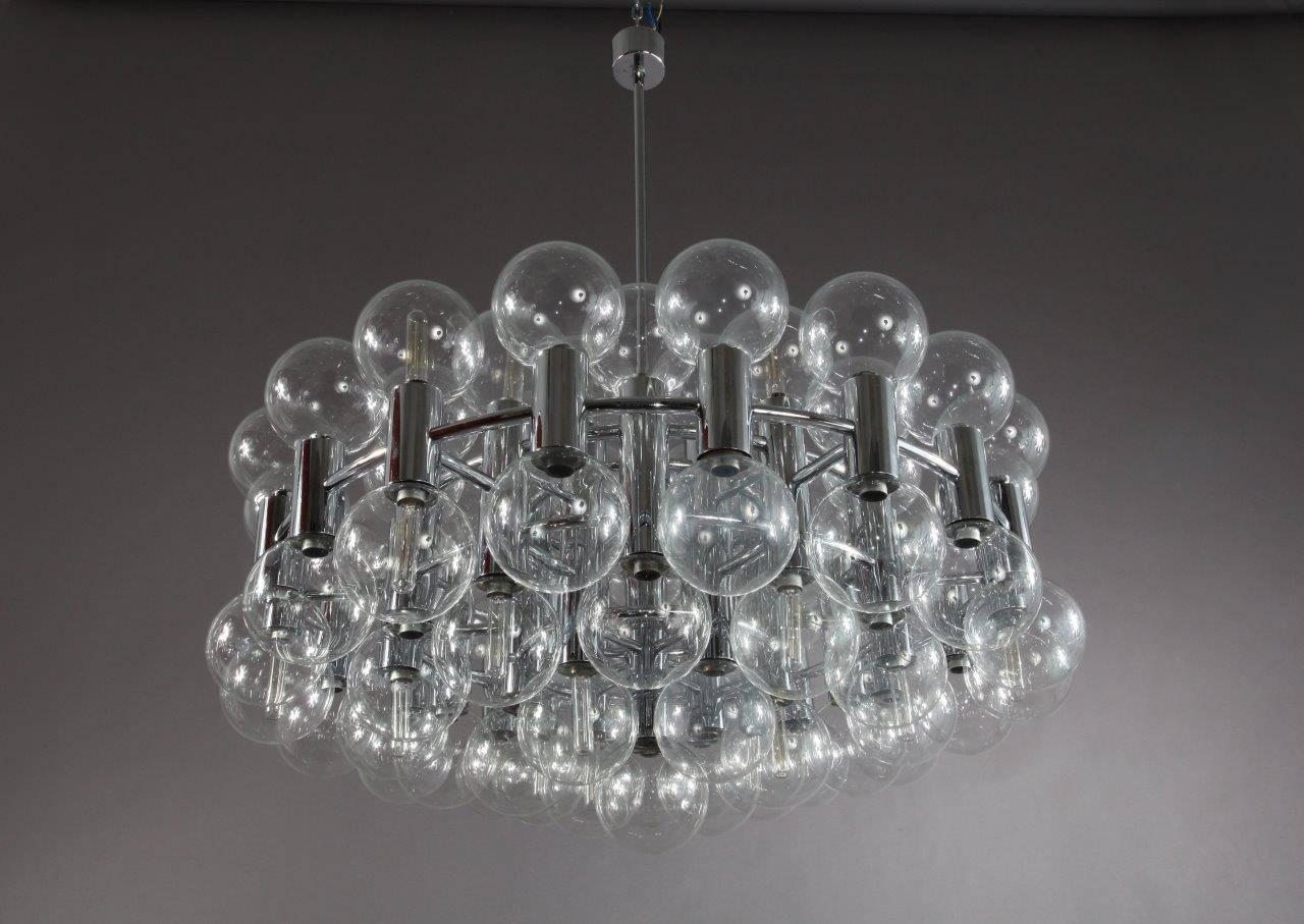 Large Chrome and Glass Chandelier by Motoko Ishii/Japan for Staff, Germany, 1971 2