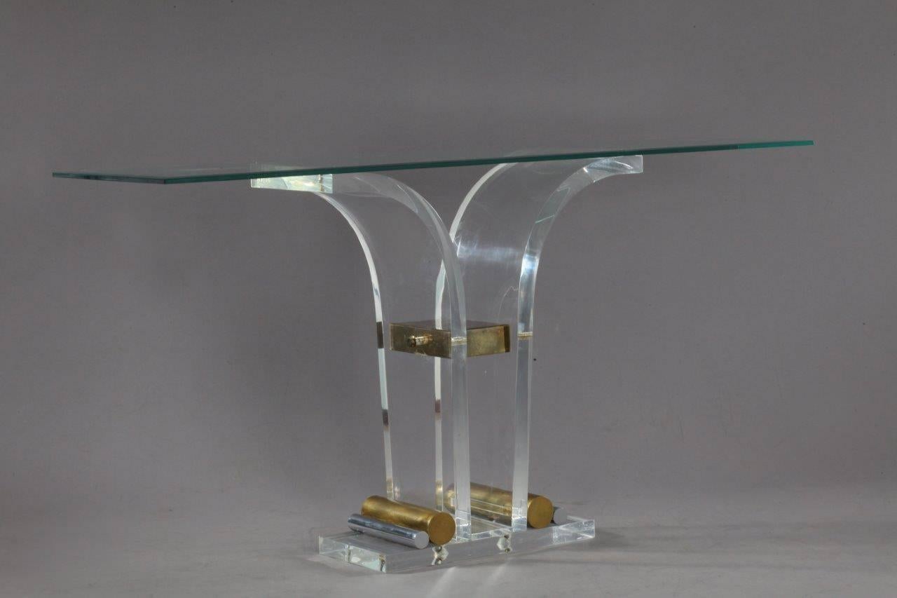 Elegant Lucite Console Table, France, 1970 In Excellent Condition In Vienna, Vienna