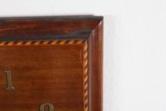 Rear Mahogany Marquetry Wall Clock Signed Omega, 1950