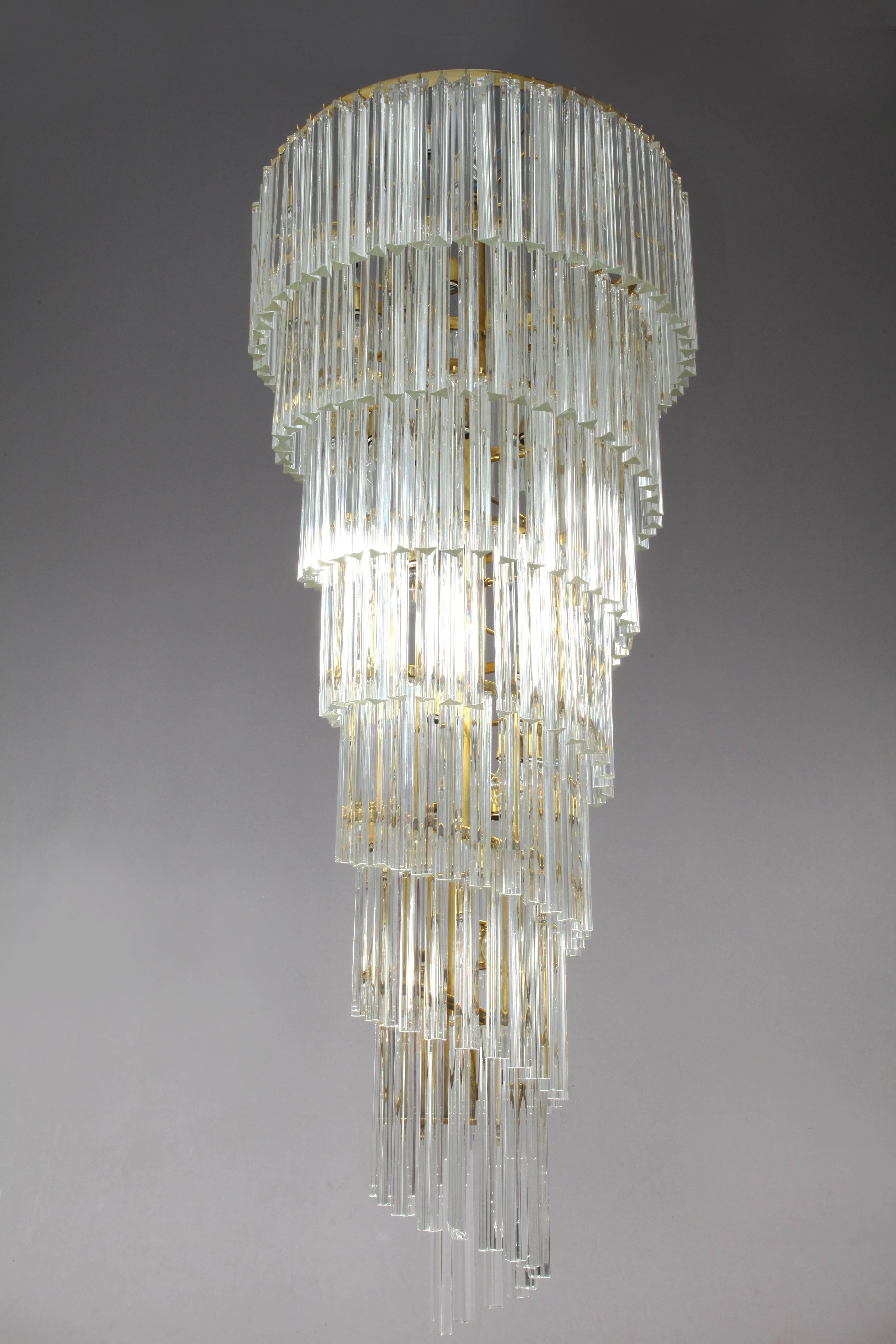 Monumental Mid-Century Modern Italian Spiral Chandelier by Venini 5