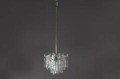 Charming Austrian Crystal Iceglass Chandelier Kalmar, Vienna, 1970