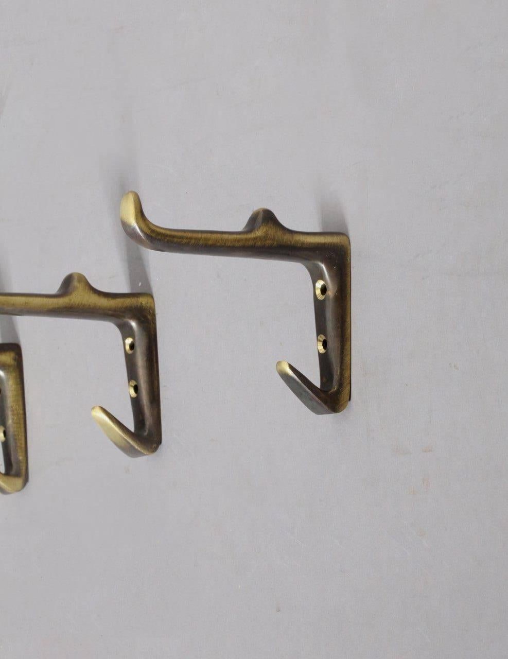 Austrian Four Charming Wall Hooks by Auböck, Vienna, 1960