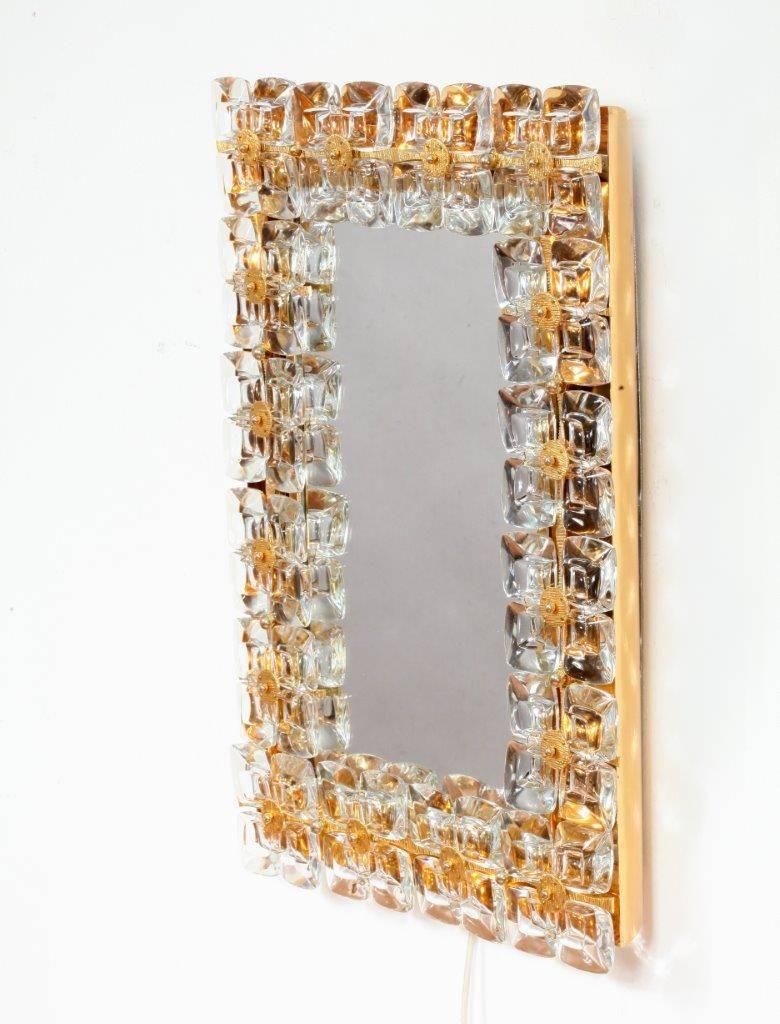 Mid-20th Century Amazing Gilded Illuminated Mirror by Palwa 'Palme and Walter, ' Germany, 1970