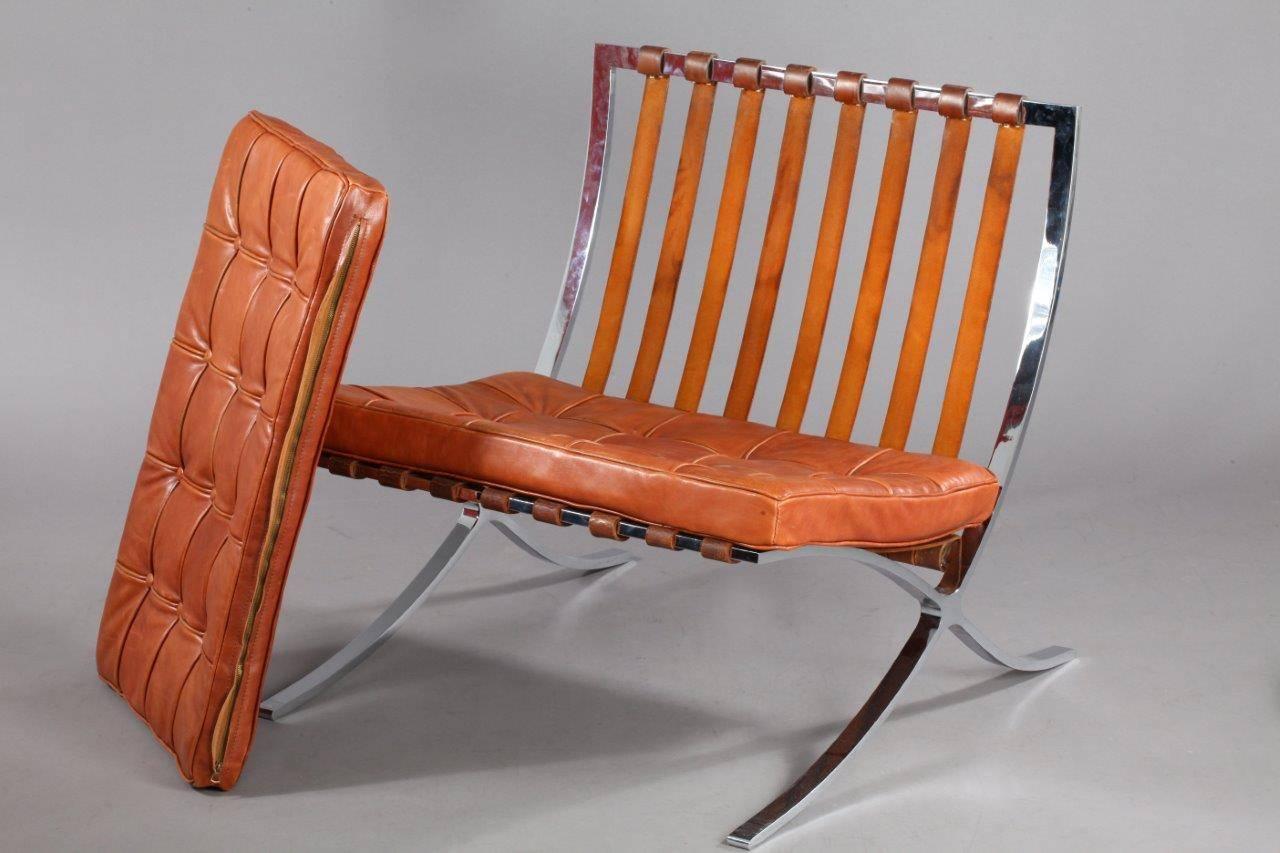 German Charming Barcelona Chair Designed Ludwig Mies van der Rohe Production, 1975