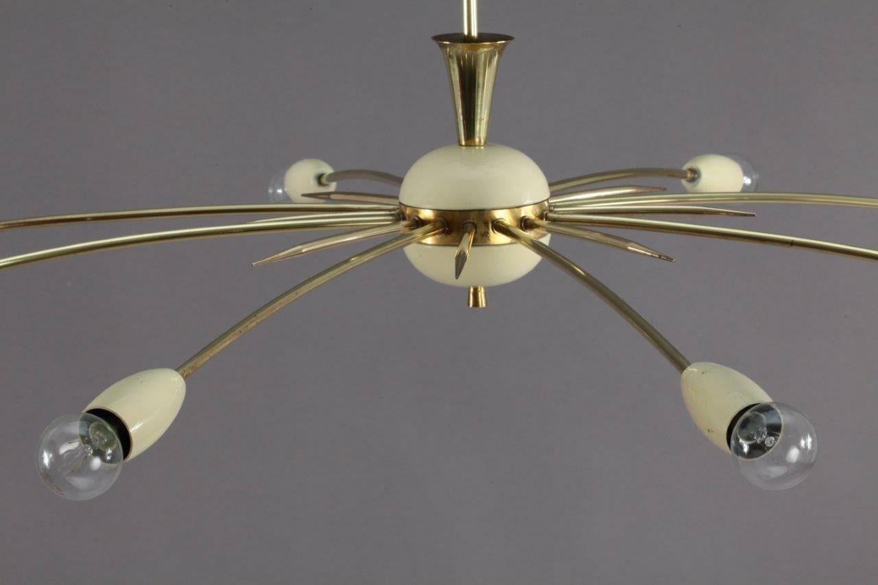 Charming Italian Sputnik Chandelier Designed Stilnovo, Italy, 1950 In Excellent Condition In Vienna, Vienna