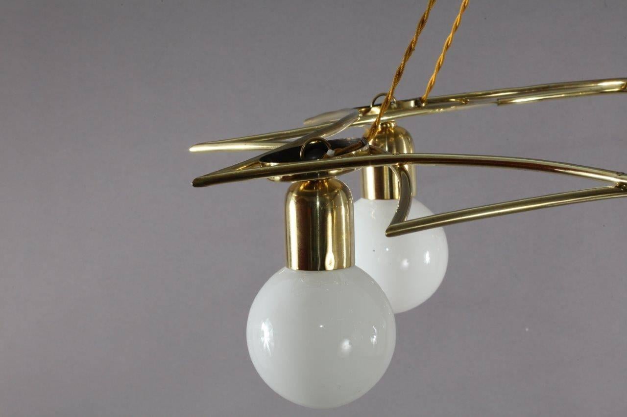 Pagoda hanging lamp,
Vienna, 1935.
Six bulb sockets E27, each max. 75watt.
The length of the stem can be altered to any size for free