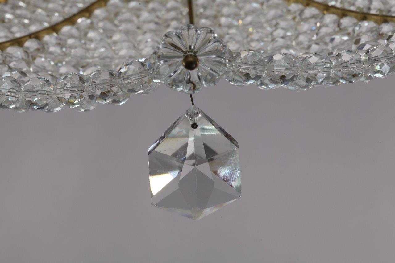20th Century Rare Umbrella Crystal Glass Hanging Lamp by Rupert Nikoll Vienna, 1950 For Sale