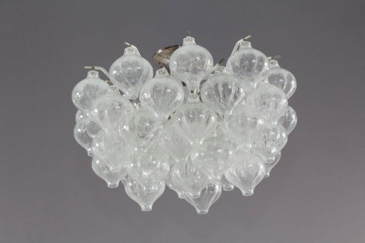 Enameled Crystal Glass Chandelier Tulipan Designed J.T. Kalmar, Austria