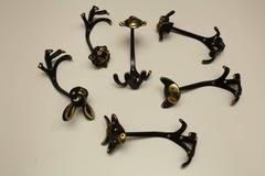 Charming Six Different Coat Hooks Walter Bosse, Vienna, 1950