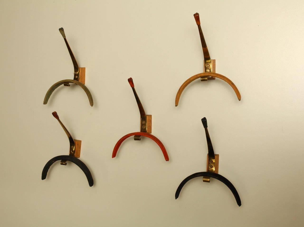 Set of Five Coat Hooks Attributed to Mathieu Matégot, Paris, 1950 In Excellent Condition In Vienna, Vienna