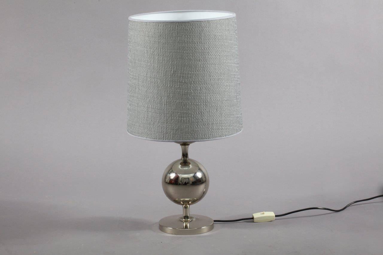 Two Space Age table lamps,
staff leuchten,
Germany, 1970.
chrome base,
fabric shade.
     