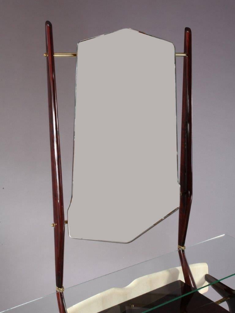 Austrian 1950s Italian Hall Console with Mirror Attributed to Ico Parisi