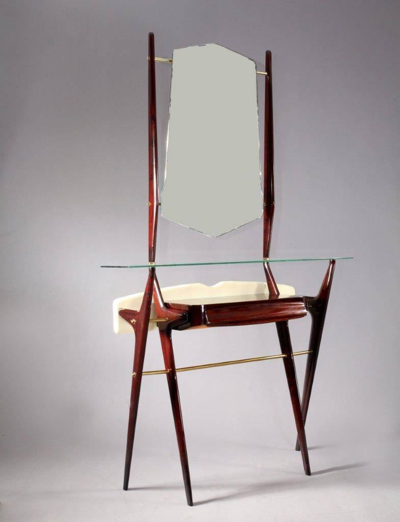 20th Century 1950s Italian Hall Console with Mirror Attributed to Ico Parisi
