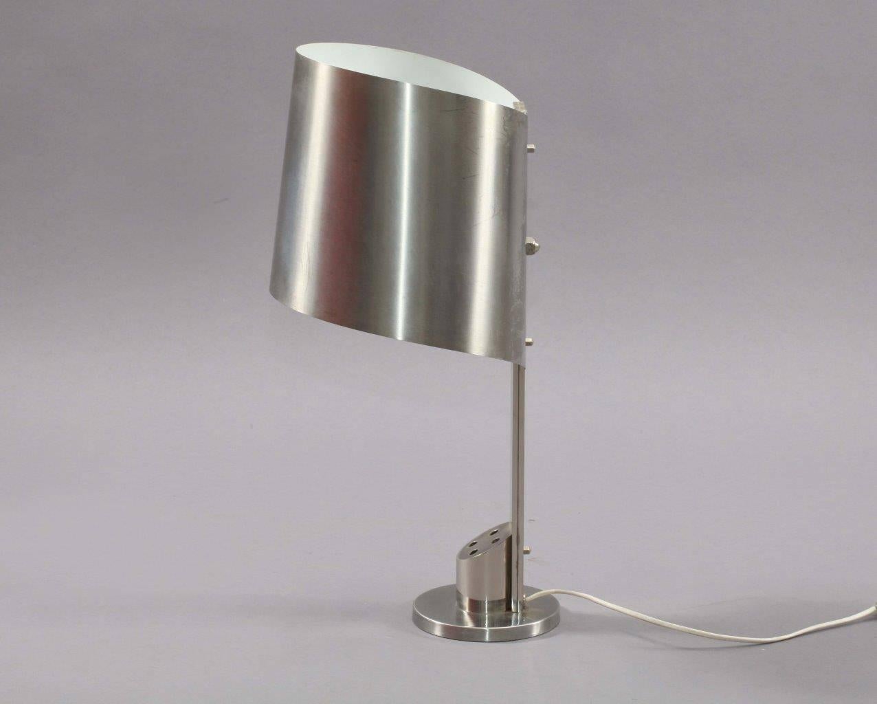 Space Age Amazing Stainless Steel Desk Lamp in the manner of Charles Maison For Sale