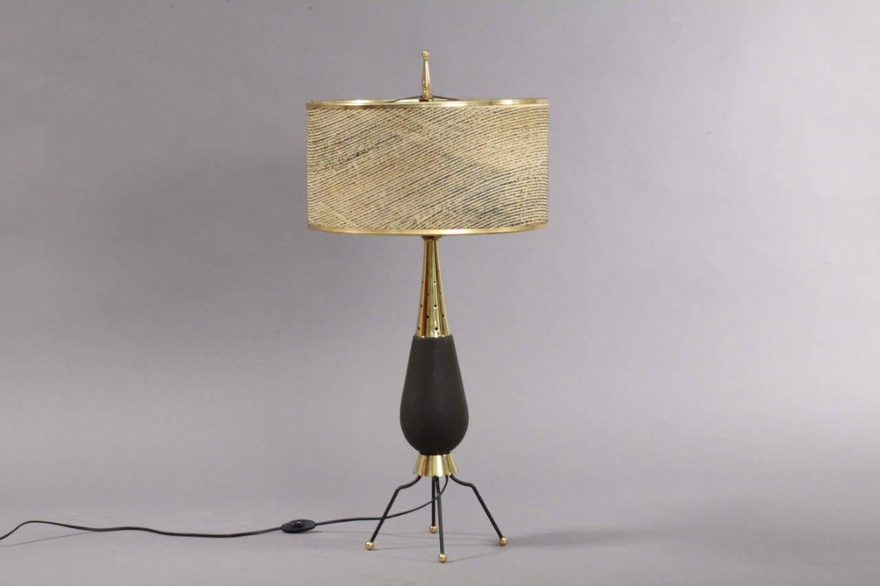 Central American Amazing Table Lamp with Ceramic Base, USA, 1960 For Sale