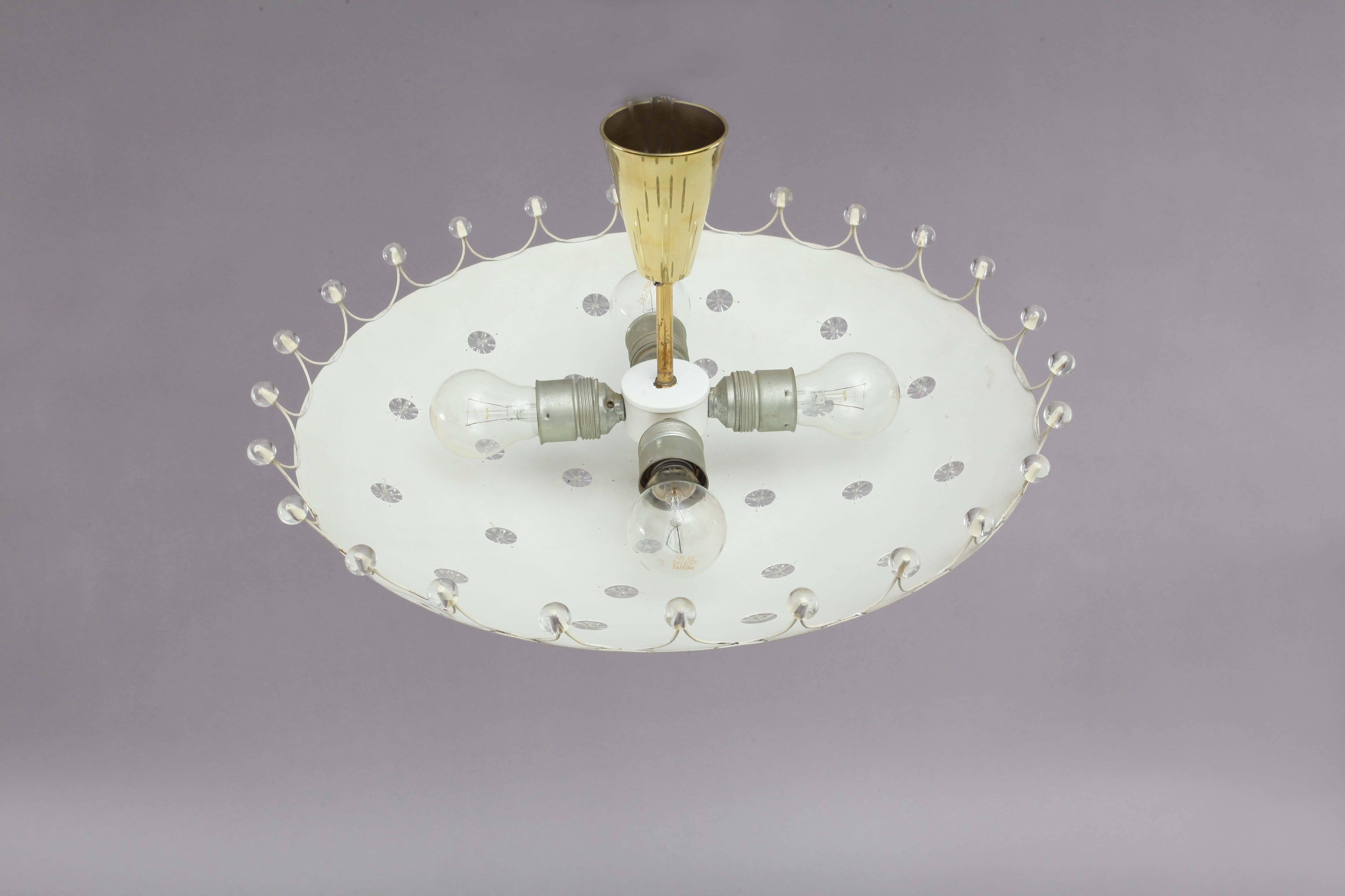 Austrian Ceiling Flush Mount by Rupert Nikoll Vienna, 1950