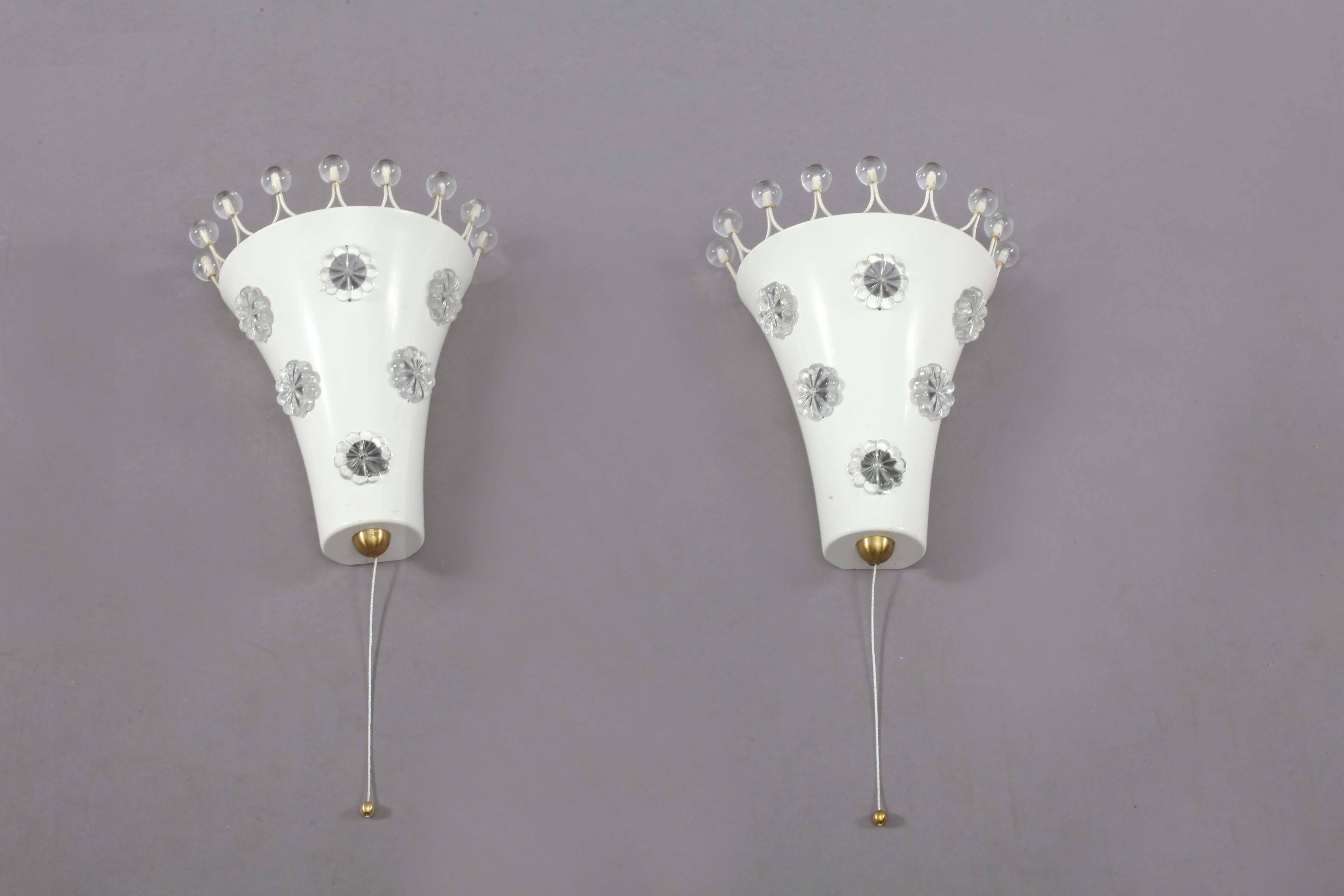 Combination of Two Wall Sconces and a Ceiling Flush Mount by Rupert Nikoll In Excellent Condition In Vienna, Vienna