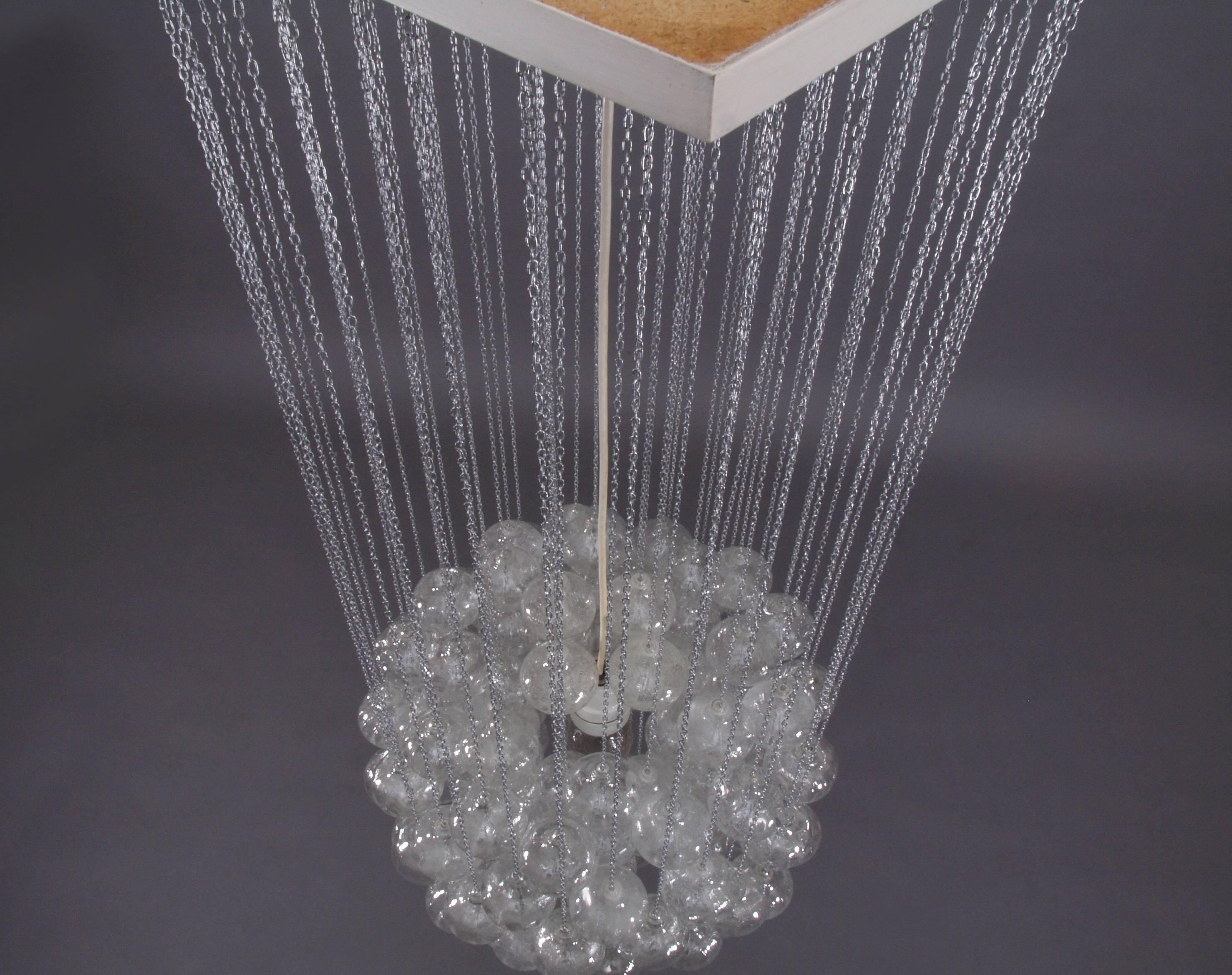 20th Century Huge Rare 'Tulipan' Glass Pendant Chandeliers by J.T. Kalmar, Austria, Vienna