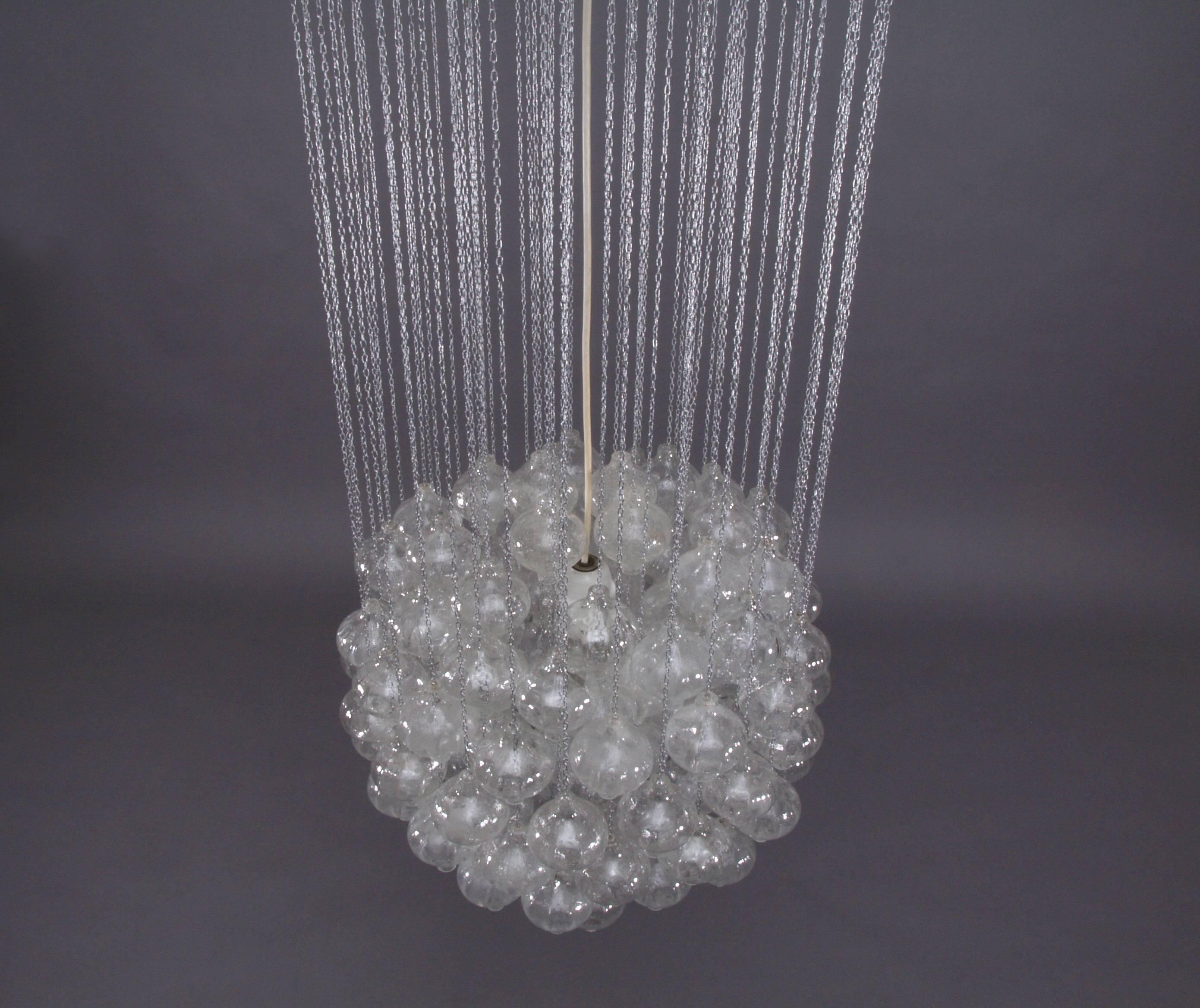 Huge Rare 'Tulipan' Glass Pendant Chandeliers by J.T. Kalmar, Austria, Vienna 1