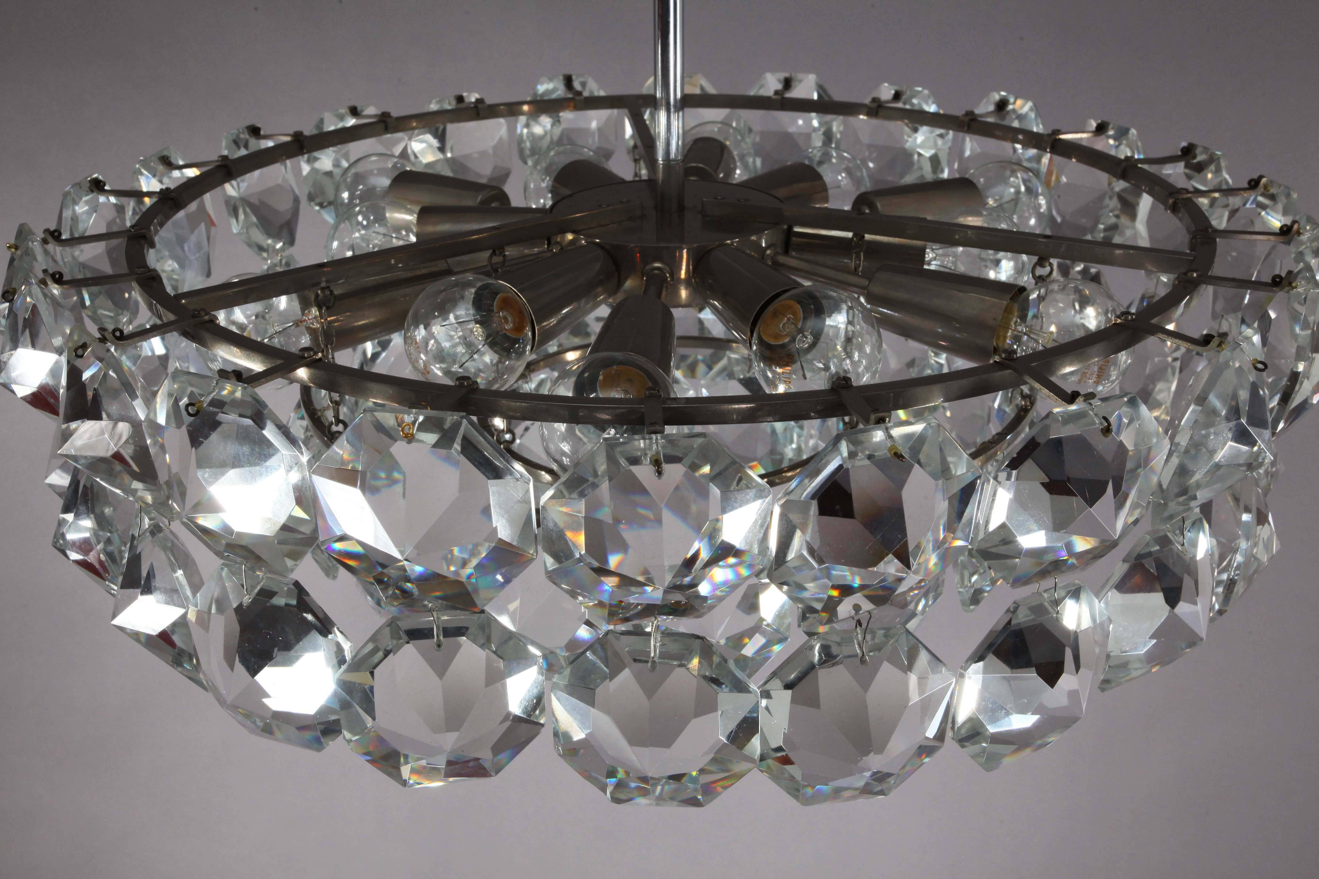 Mid-Century Modern Bakalowits & Sohne Drum Chandelier Vienna, 1960