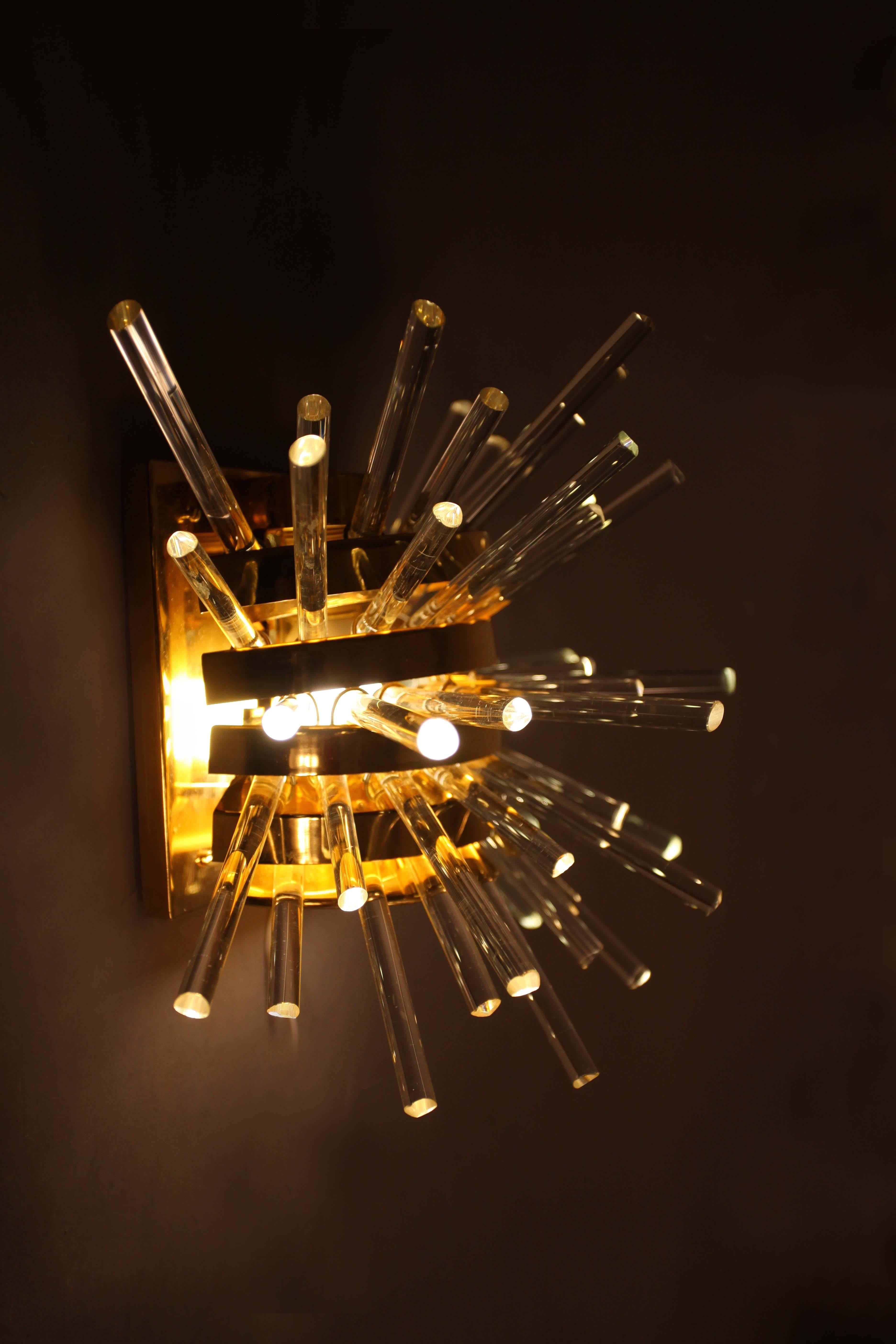 Wall scounce,
designed by Friedl Bakalowits
manufacter Bakalowits
Vienna 1960,
gold plated.