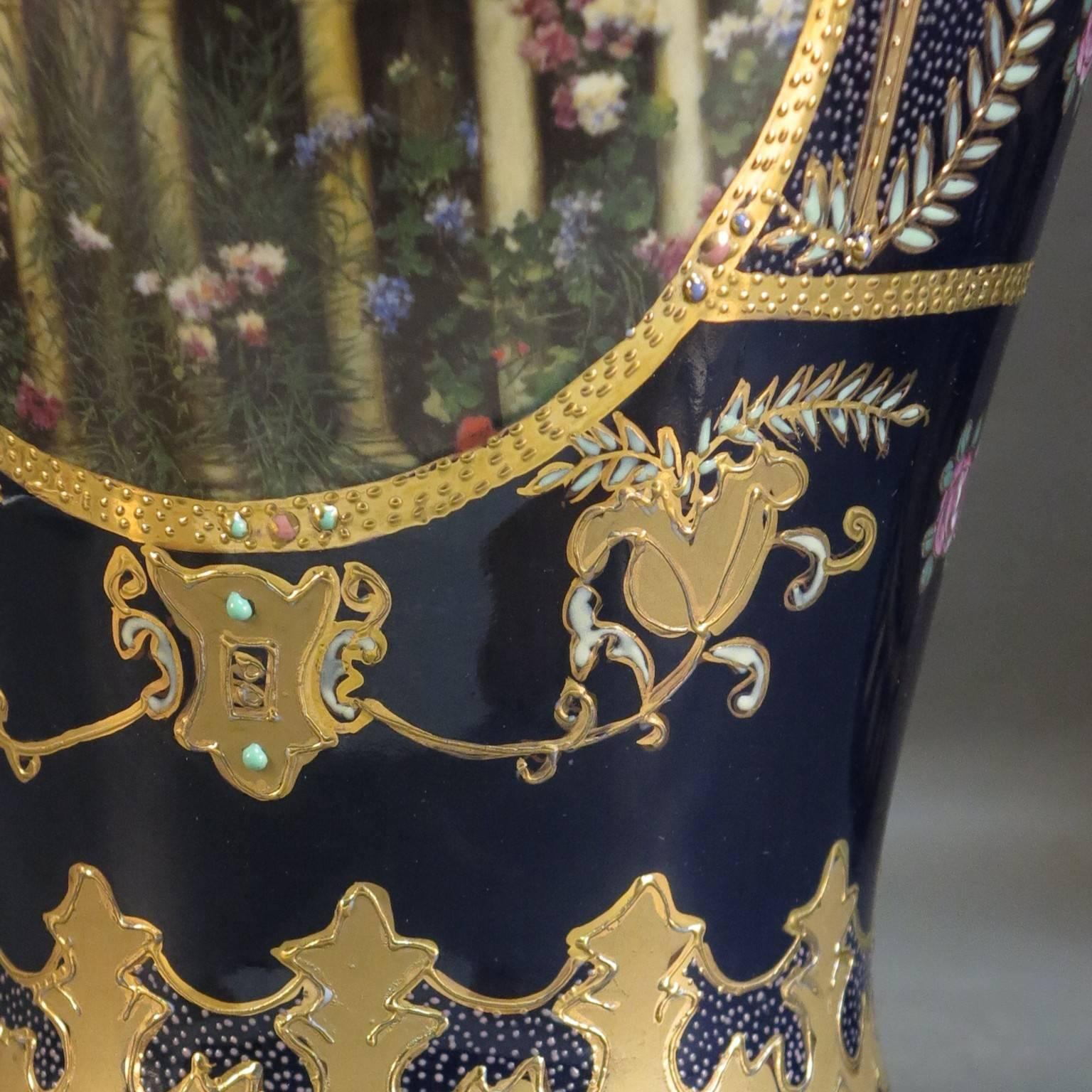 Art Nouveau Pottery Pair of Royal Limoges Vases, 1910 - 1920 In Excellent Condition For Sale In Karlsruhe, DE