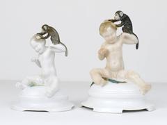 1900s Rosenthal Putto Monkey Porcelain Sculpture, Ferdinand Liebermann, Germany