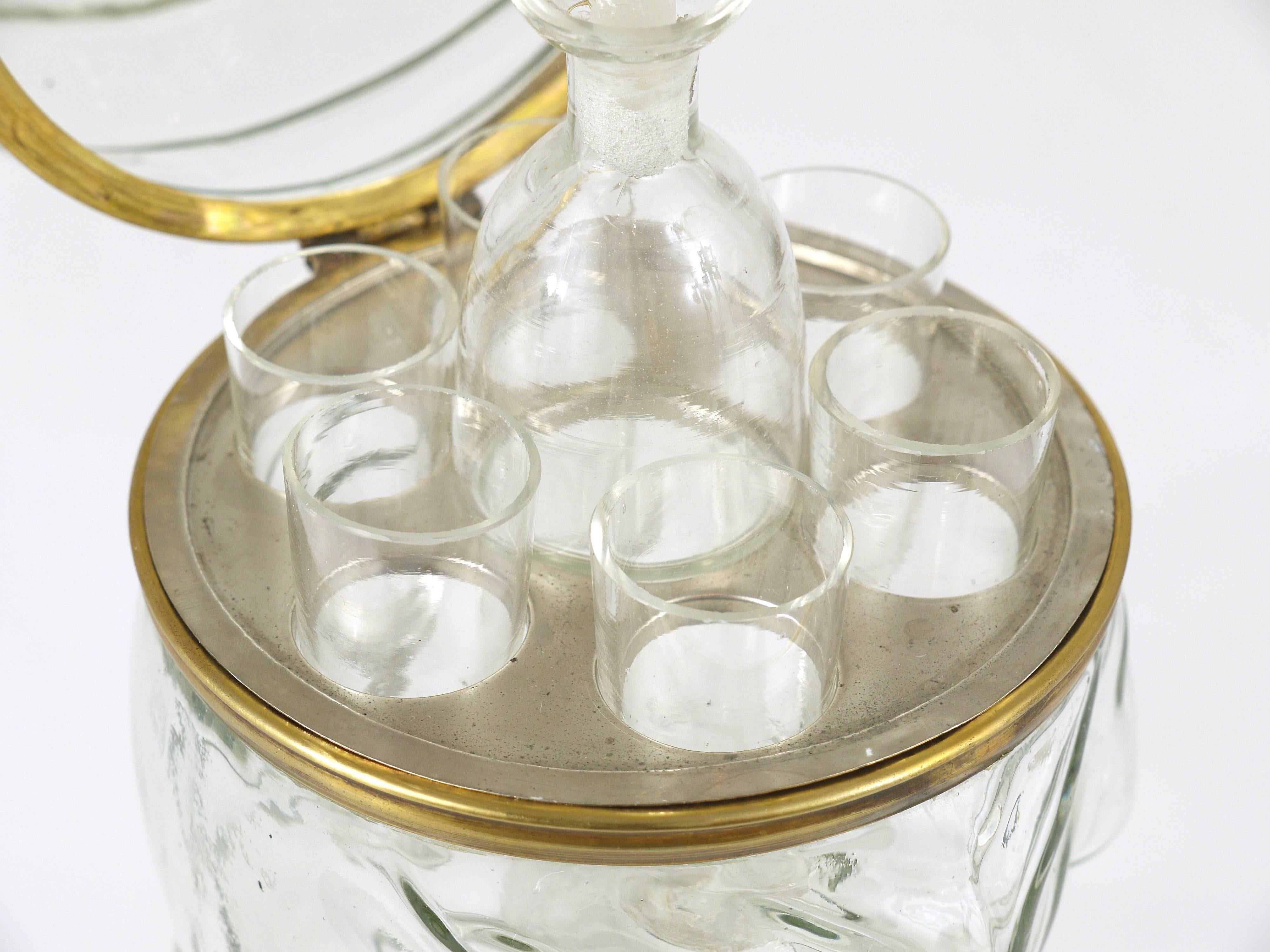 Extraordinary Bulldog Cordial Bar Set, Glass, 1920s, Czechoslovakia 5