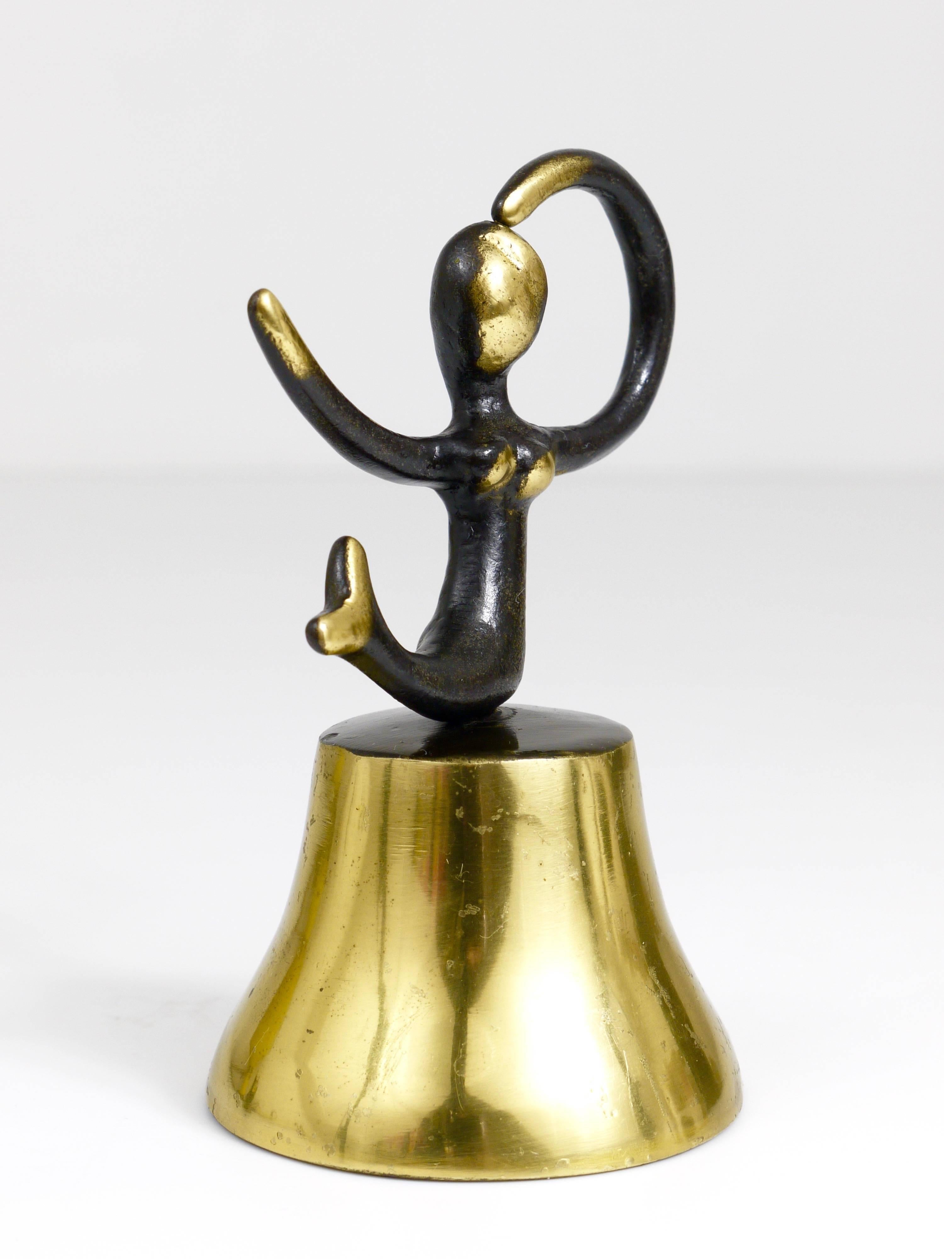 20th Century Walter Bosse Mermaid Brass Dinner Bell by Hertha Baller, Austria, 1950s