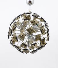 Fontana Arte Sputnik Cut Glass Dandelion Mid-Century Chandelier, Italy, 1960s