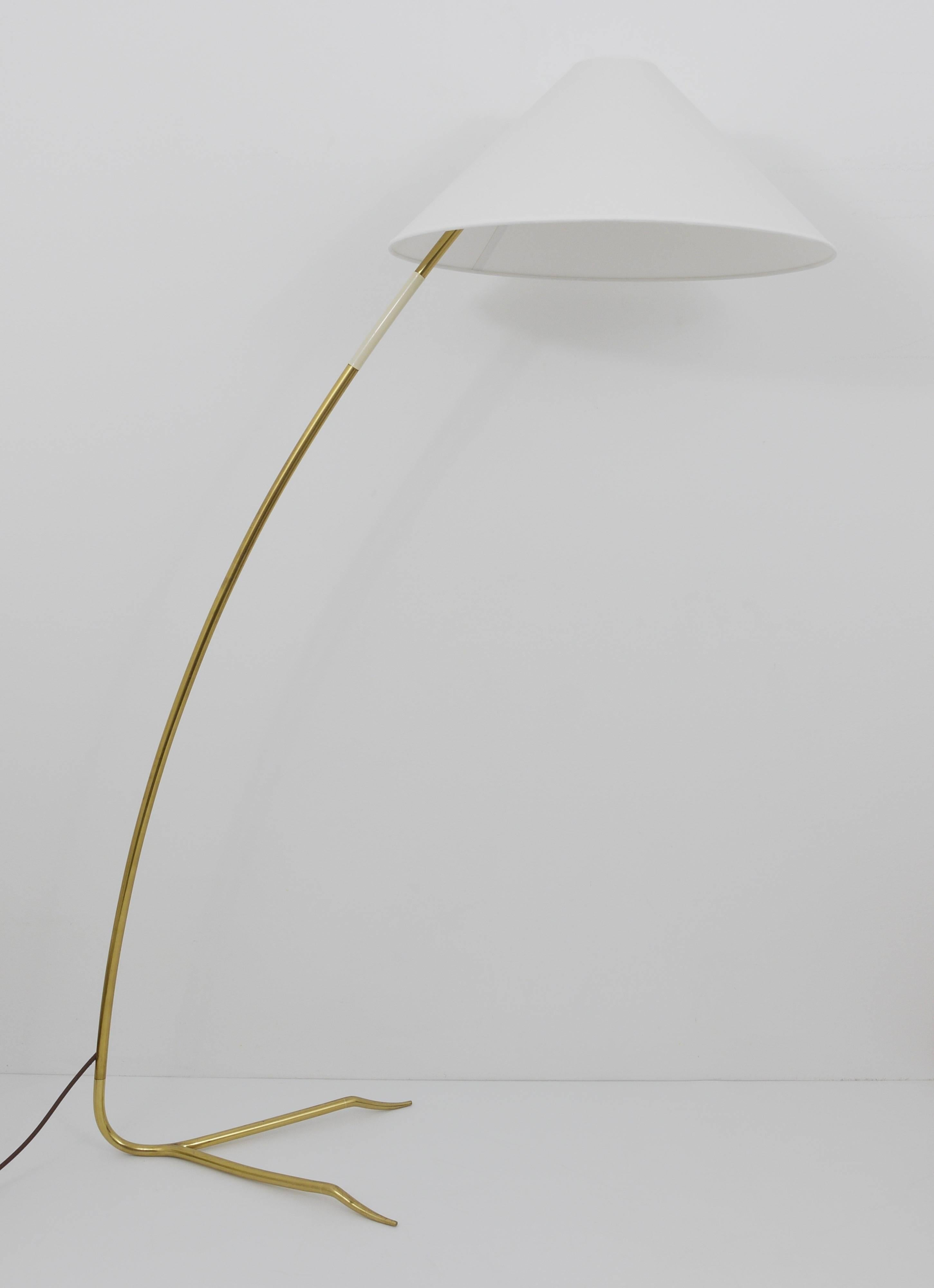 Mid-Century Modern Beautiful Brass Floor Lamp Sumatra by Rupert Nikoll, Austria, 1950s