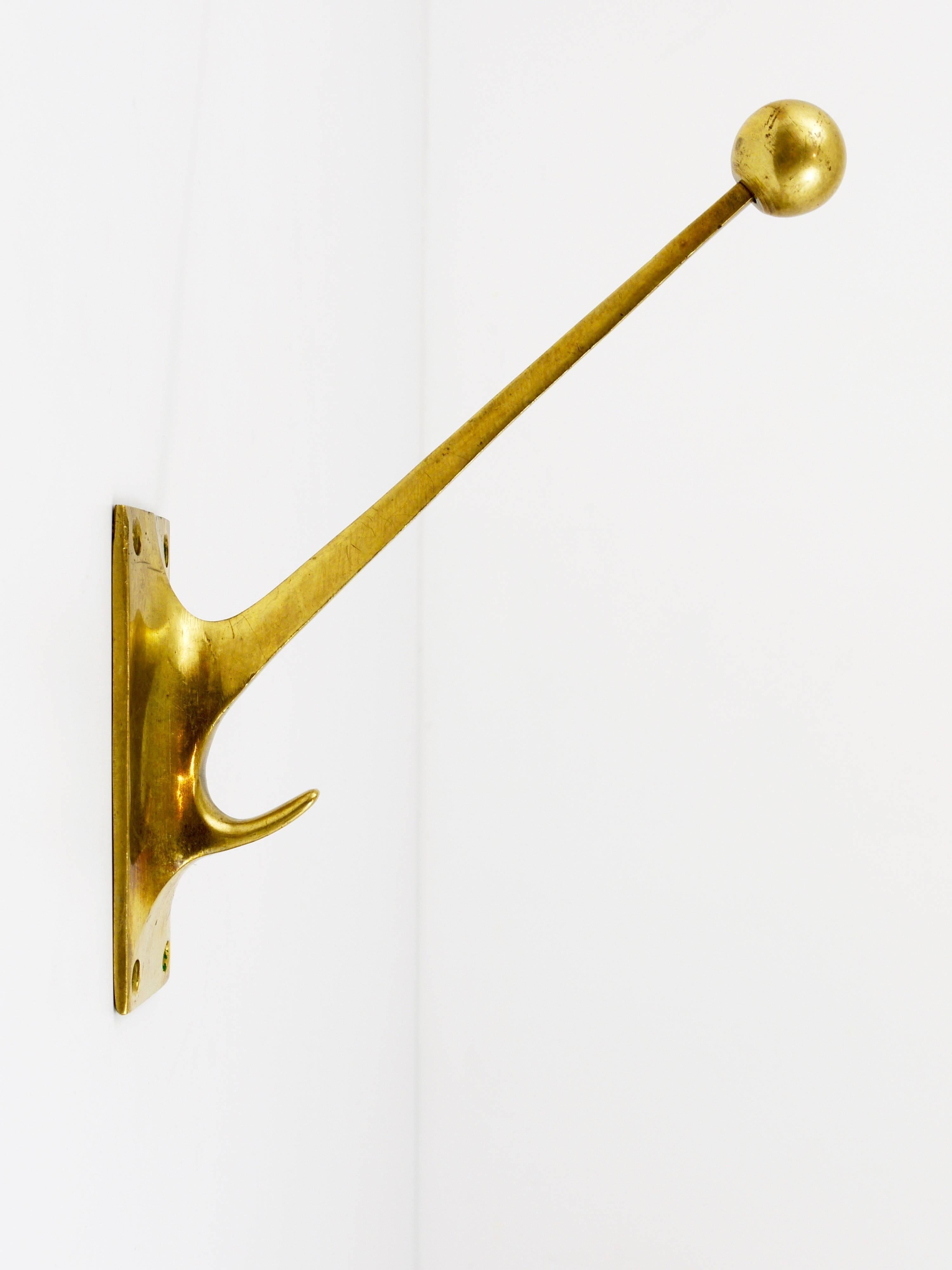 Austrian Up to Six Wall Hooks by Adolf Loos for Knize, Brass, Austria, 1909